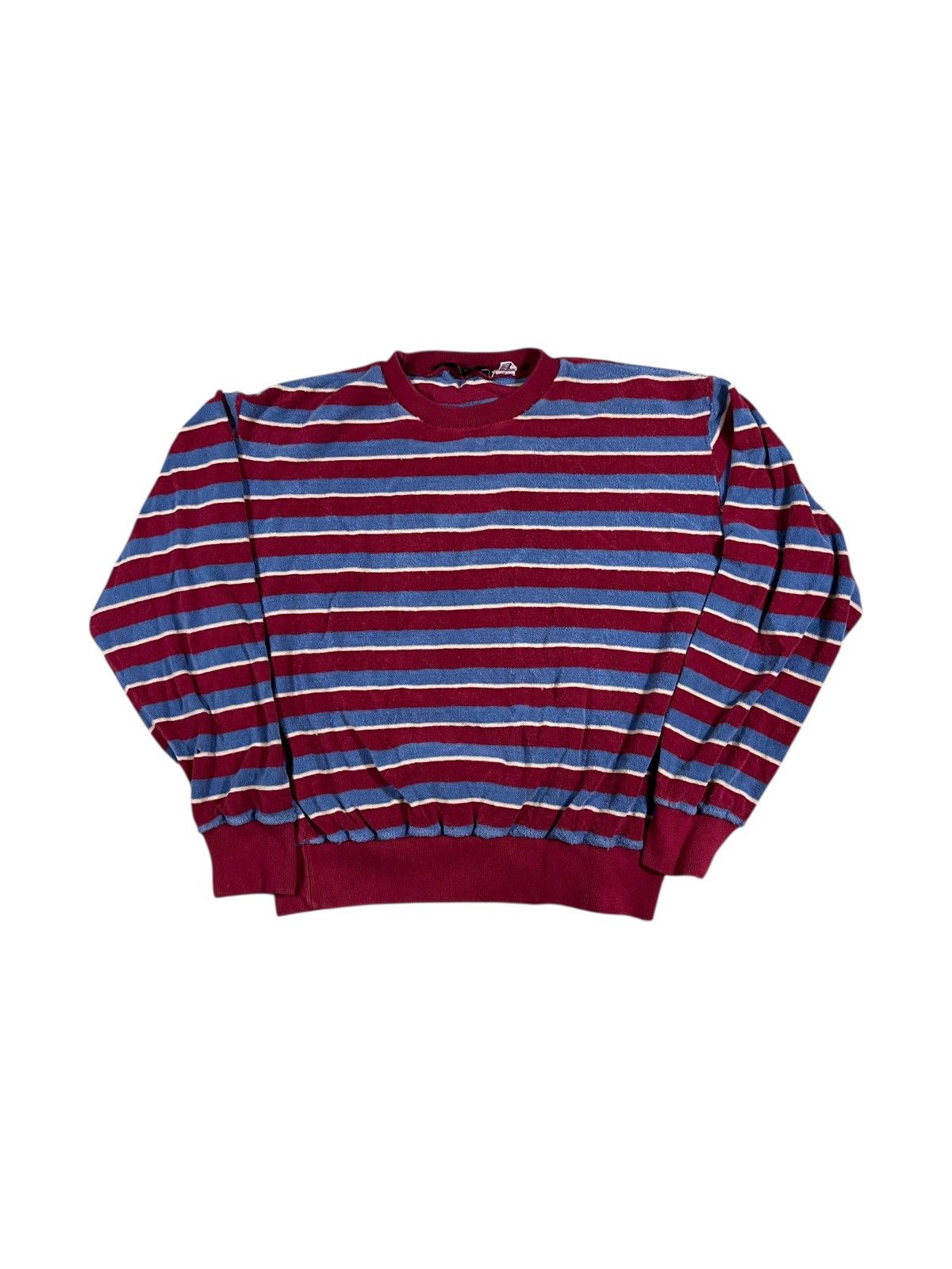 Vintage Vintage 70s Striped Terrycloth Crewneck Sweatshirt Size US L / EU 52-54 / 3 - 1 Thumbnail