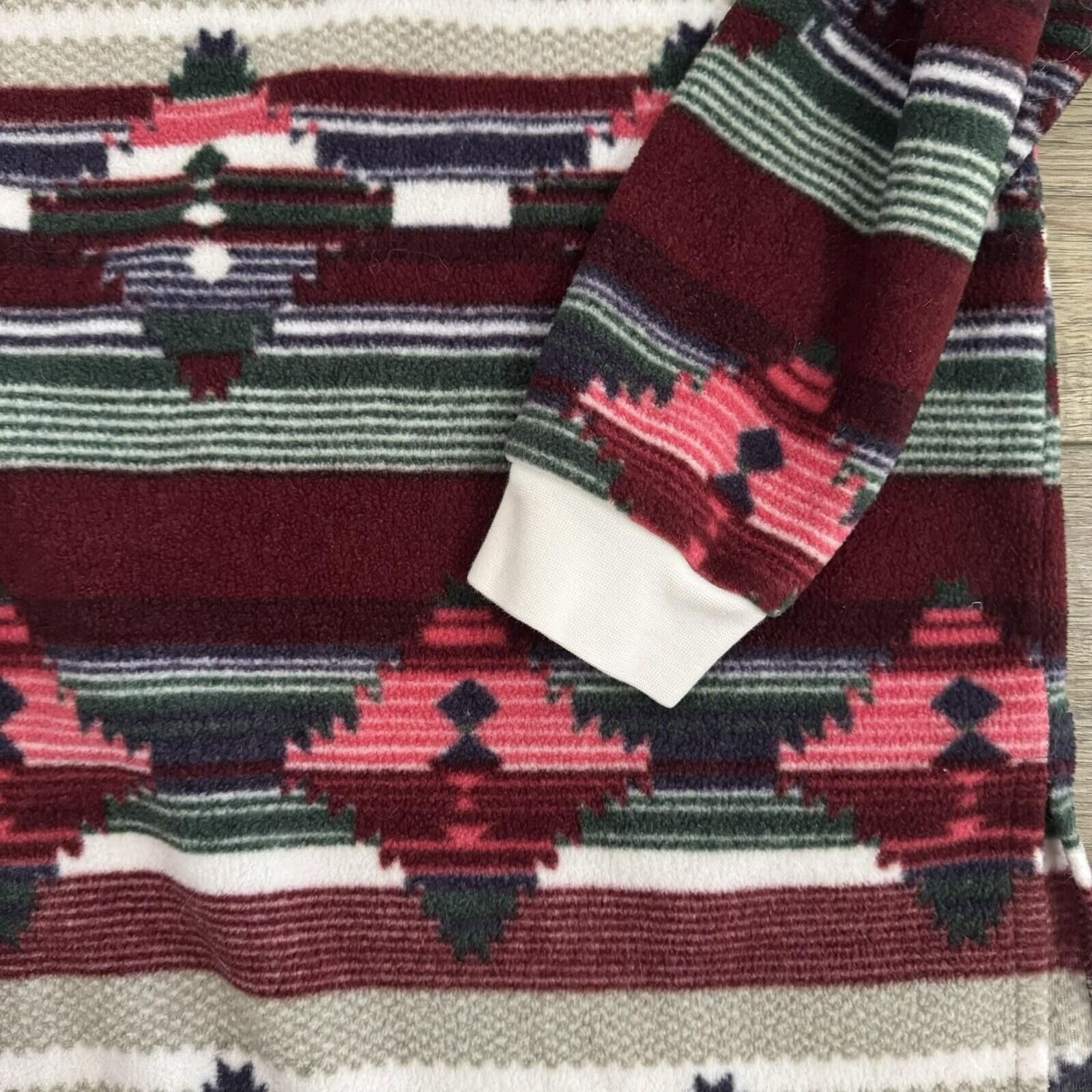 Blair Vintage 90s Blair Aztec Stripe Fleece Mock Neck Sweatshirt Size M / US 6-8 / IT 42-44 - 2 Thumbnail