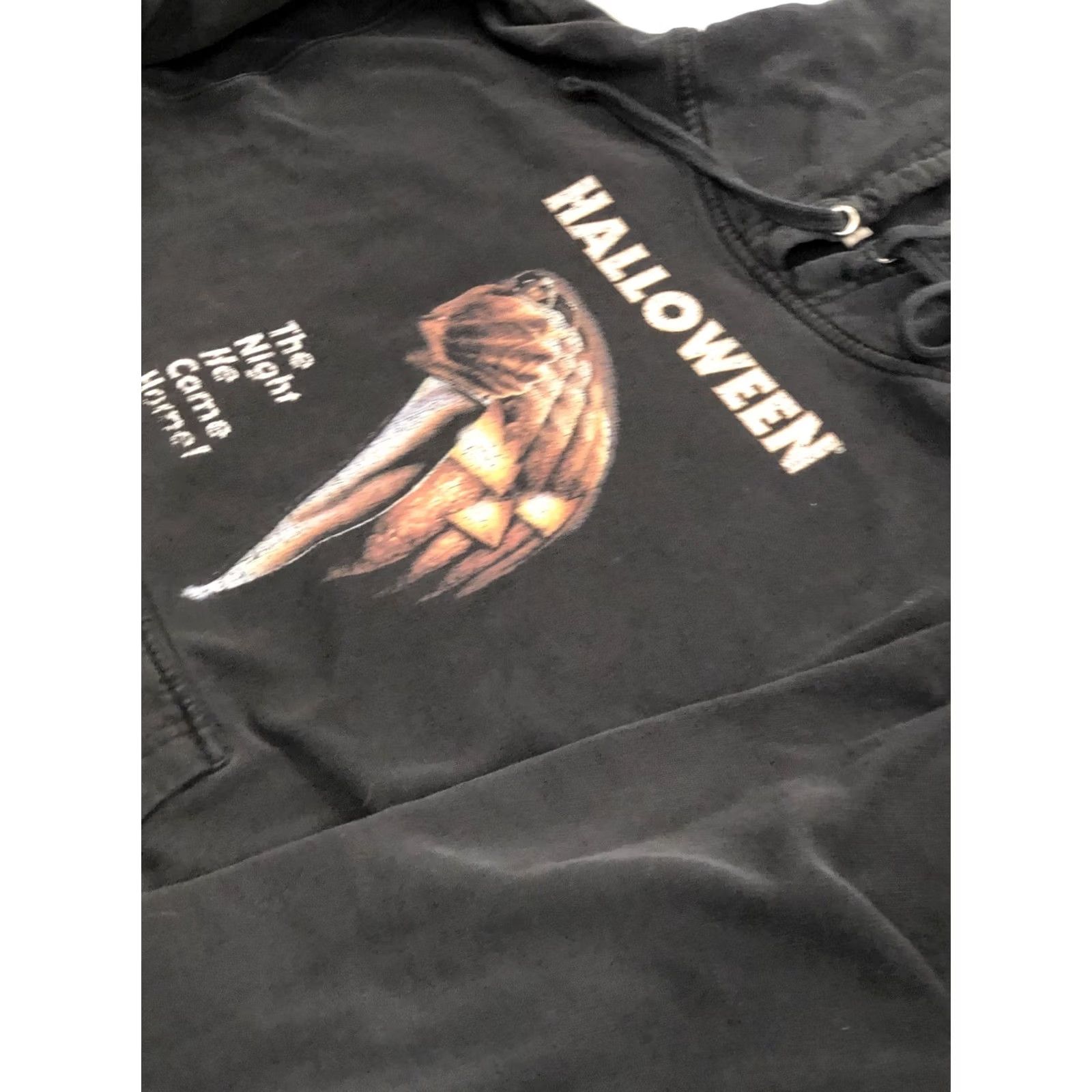Vintage Halloween Michael Myers Black Hoodie Men's Large Shirt Hoodie Pullover Hooded Logo Long Sleeve Black Cotton Polyester Winter Fall Spring Mens Size US L / EU 52-54 / 3 - 4 Thumbnail