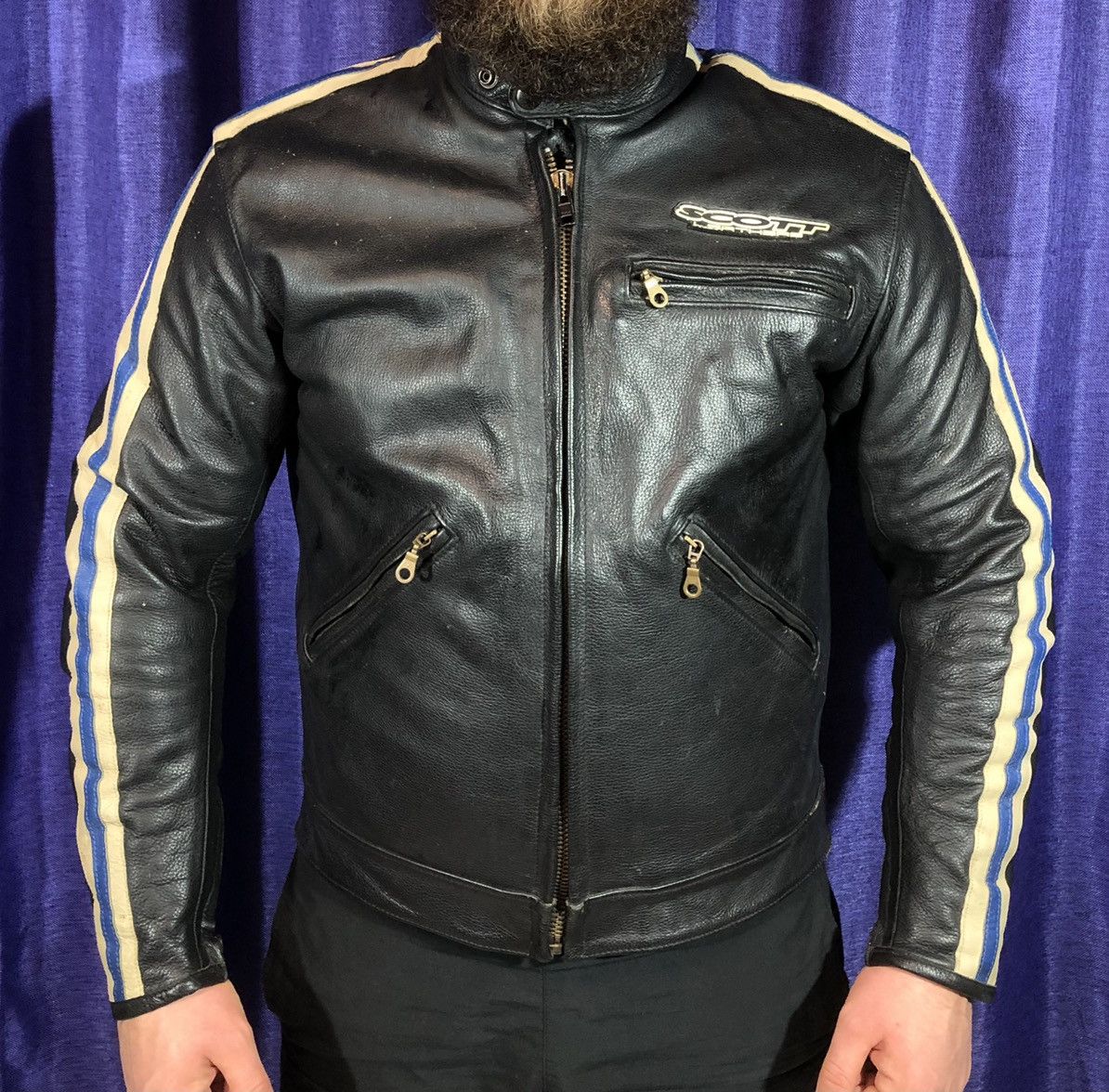 Ferrari × Honda × Yamaha Scott Motorcycle Leather Jacket Racing Size US M / EU 48-50 / 2 - 2 Thumbnail