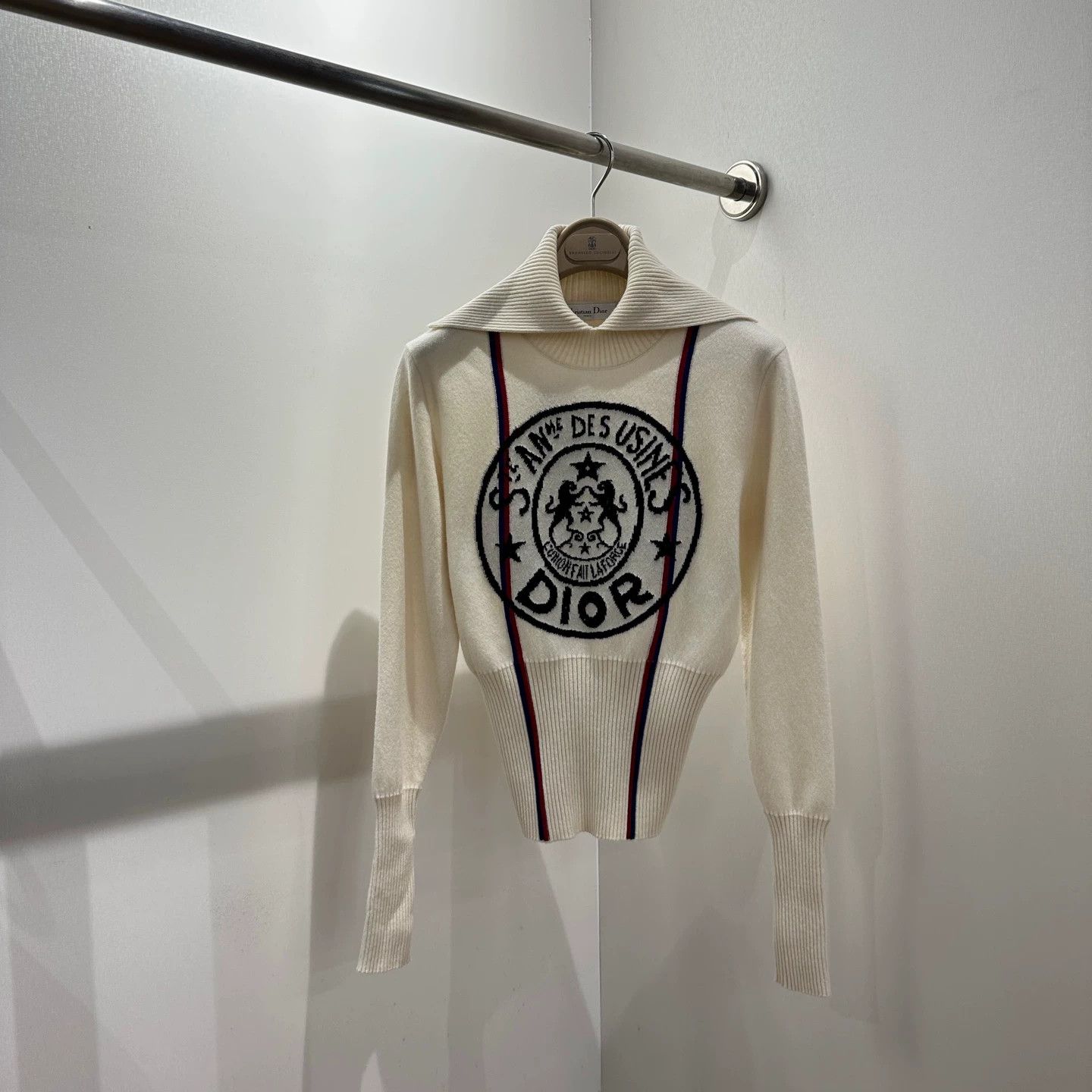Christian Dior Monsieur Dior May240 Ski Logo Stand Collar Cashmere Knit 36 Size XS / US 0-2 / IT 36-38 - 1 Thumbnail