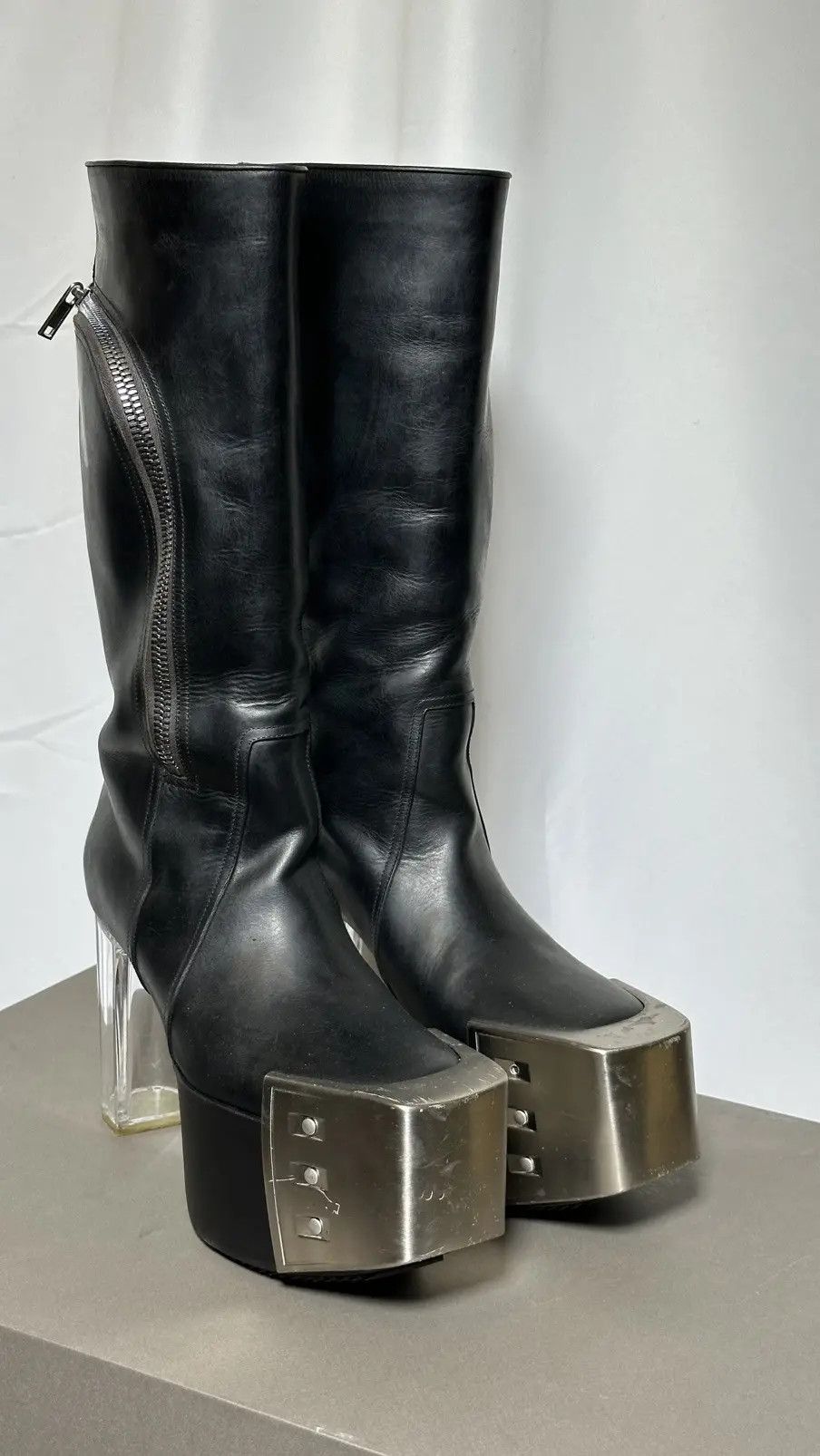 Rick Owens Rick Owens Bauhaus Platform Knee high boots kiss heel Size US 9 / EU 42 - 2 Thumbnail