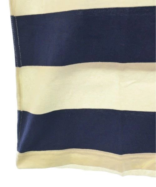 Comme des Garcons Homme T-Shirts Cotton Border Short Sleeve Patch Pattern White Navy Size US S / EU 44-46 / 1 - 7 Thumbnail