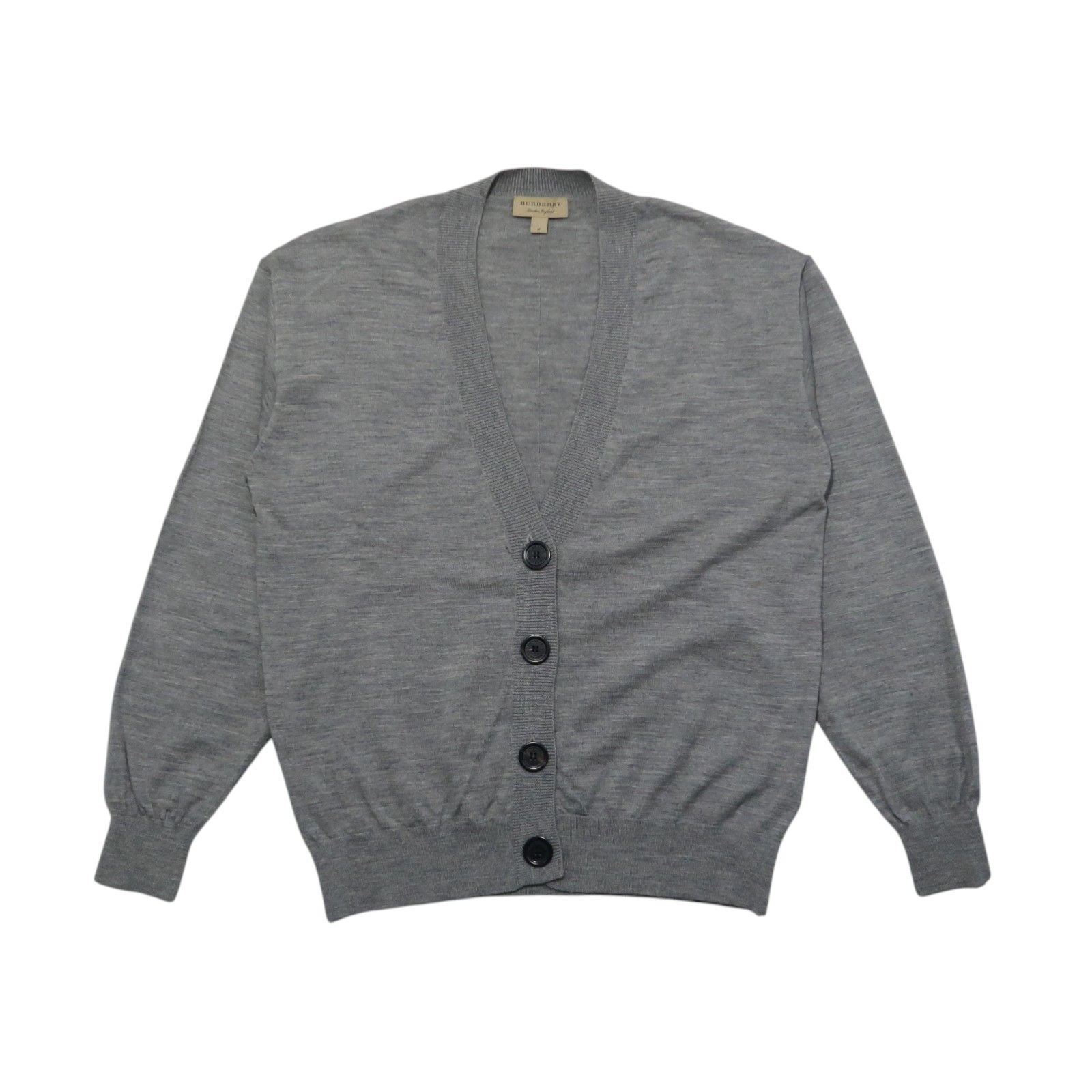 Burberry Burberry Nova Check Wool Patch Detail Distressed Cardigan Size US L / EU 52-54 / 3 - 1 Thumbnail