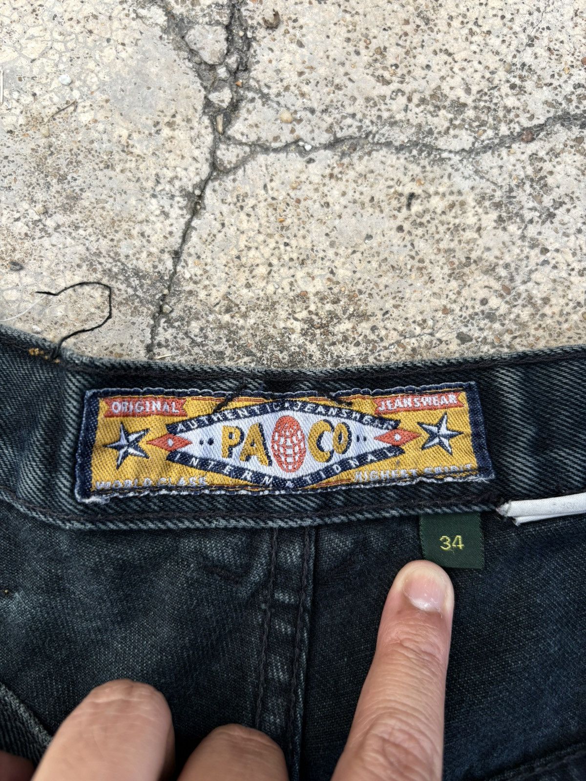 JNCO Vintage Y2K Paco Baggy Jeans Faded Black Washed Size US 34 / EU 50 - 6 Thumbnail