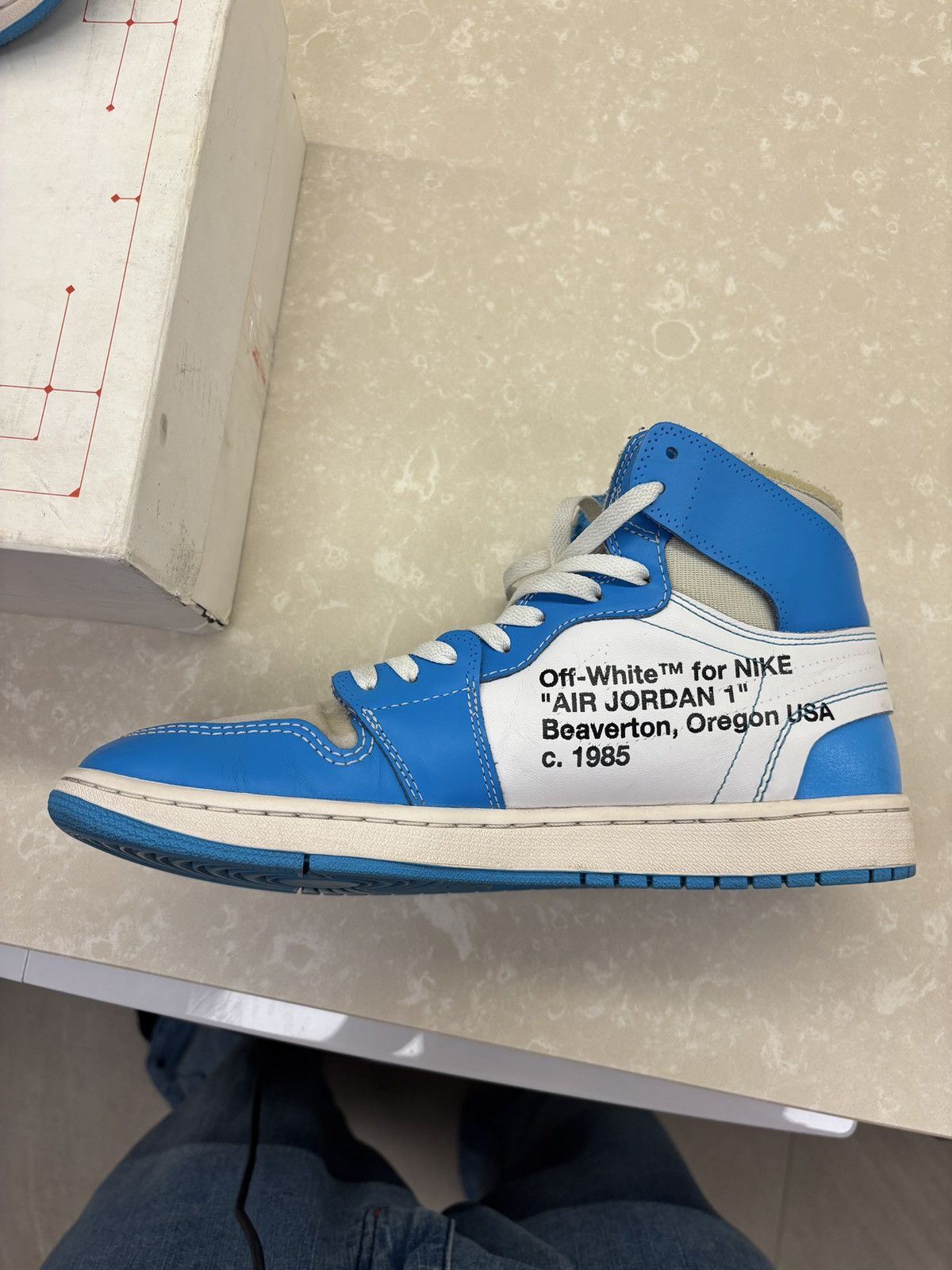 Nike × Off-White Off white unc jordan 1 Size US 11.5 / EU 44-45 - 5 Thumbnail