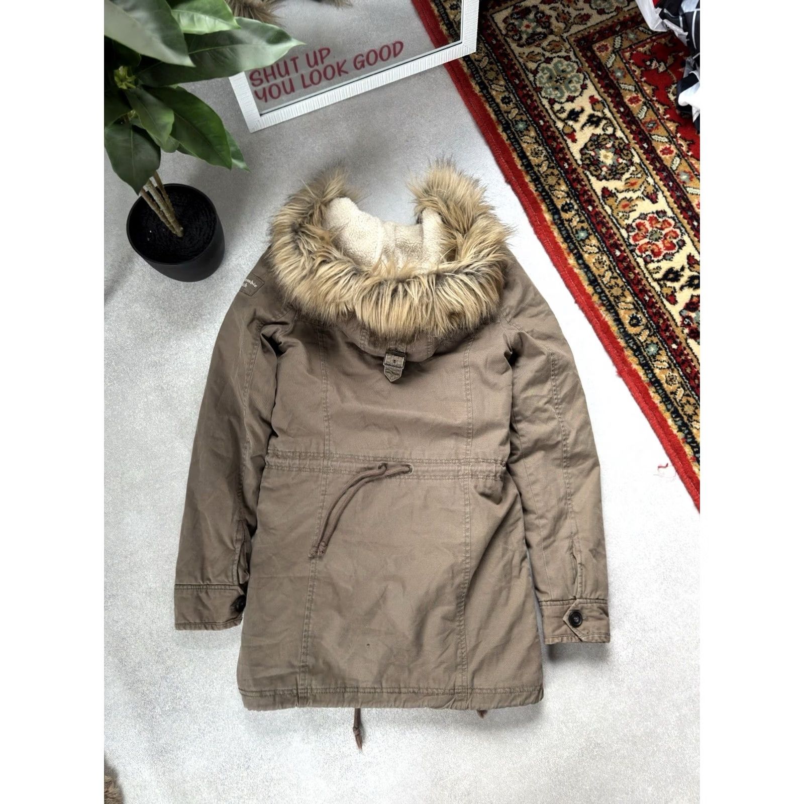 Abercrombie & Fitch VINTAGE Abercrombie & Fitch Long Coat Jacket Parka Women XS Brown Y2K Retro Faux Fur Hooded Long Coat Size XS / US 0-2 / IT 36-38 - 6 Thumbnail