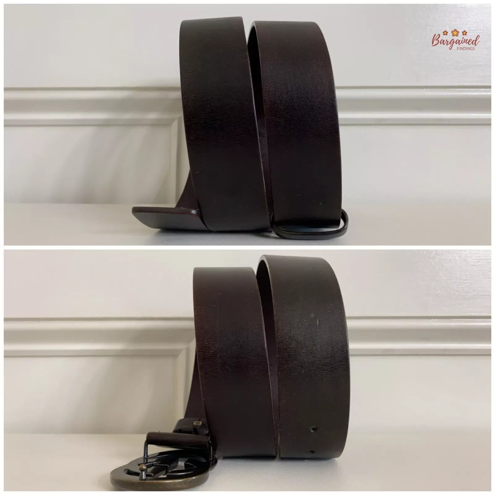 Gucci Gucci Dark Brown Calfskin Interlocking G Buckle Belt Size 32 - 7 Thumbnail