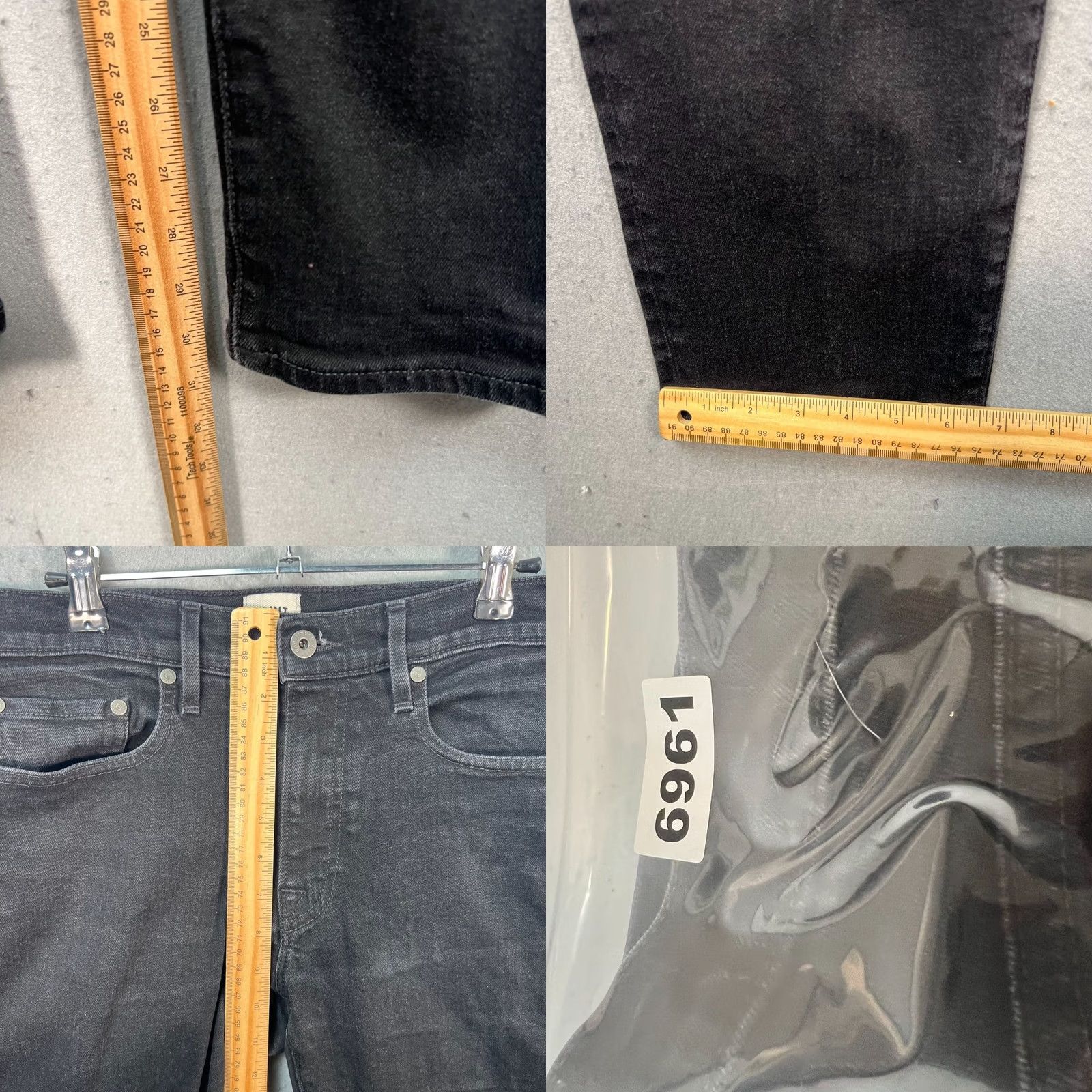 Vintage Flint & Tinder Jeans 31 x 32 Black Straight Mens Regular 5-Pocket USA Denim Slim Rise Mid Vintage No Size US 31 - 8 Thumbnail
