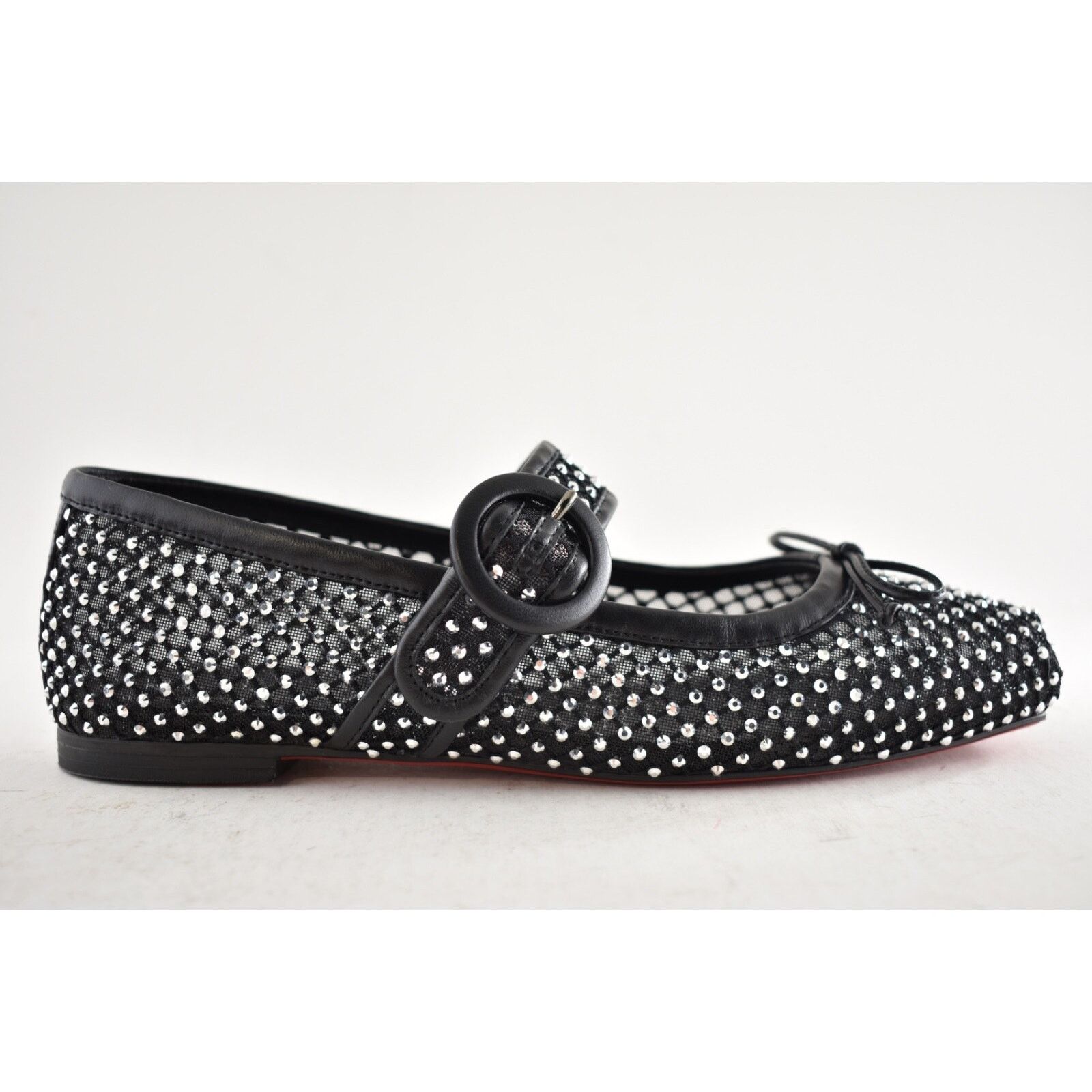 Christian Louboutin Christian Louboutin Mamastrapitina Flat Black Crystal Mesh Size US 8.5 / IT 38.5 - 2 Thumbnail