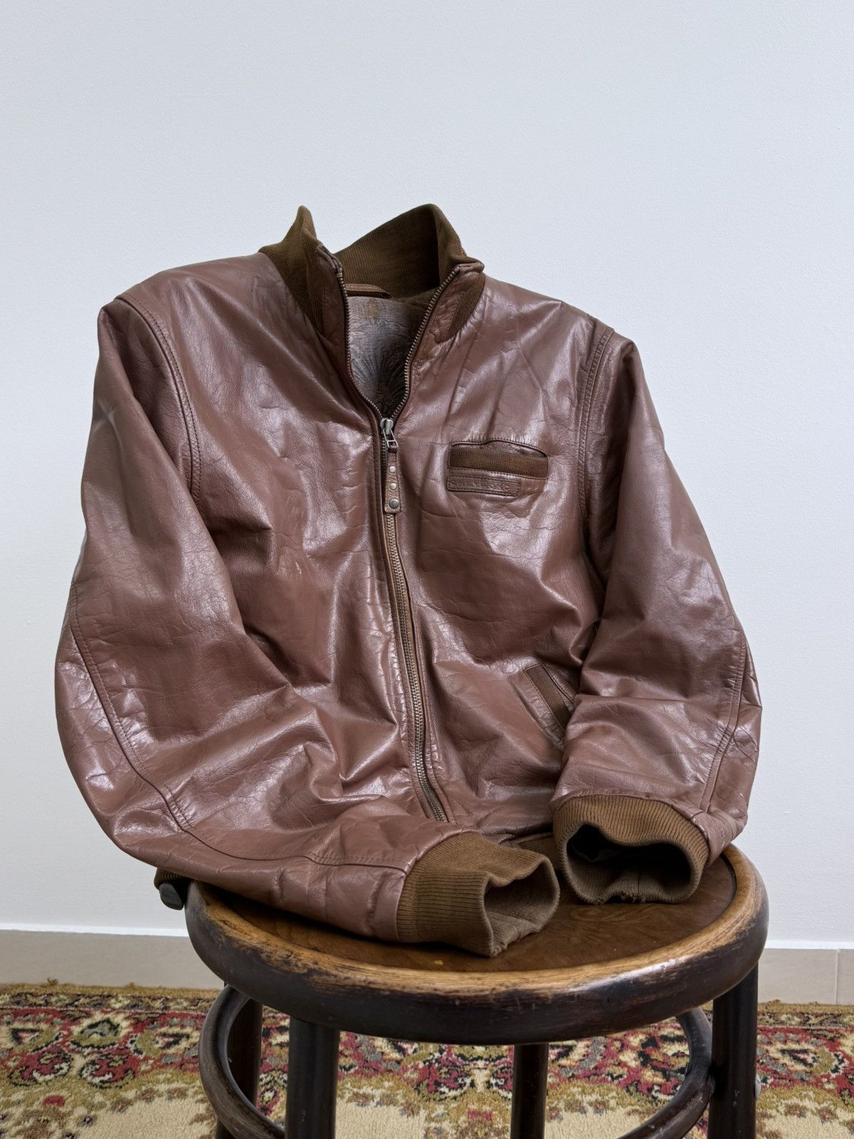 Chevignon Vintage Chevignon Brown Buffalo Leather Jacket Size US XL / EU 56 / 4 - 1 Thumbnail