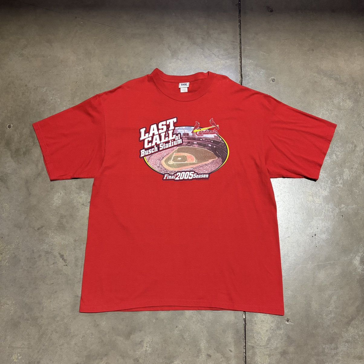 MLB Vintage Lee Sport St Louis Cardinals T shirt Busch MLB 2005 Size US XXL / EU 58 / 5 - 1 Thumbnail