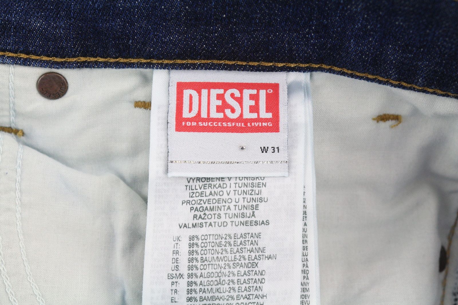 Diesel D-FINING 009ZU W31/L34 Tapered Stretch Blue Jeans 40922 Size US 31 - 8 Thumbnail