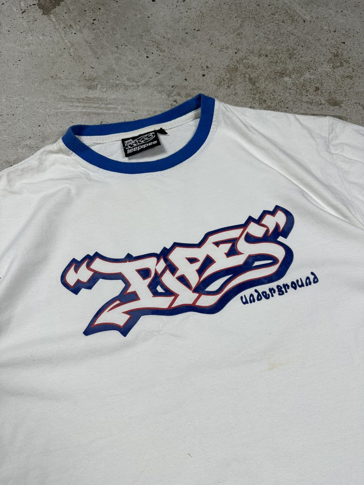 Lee × Vintage Vintage Y2K Lee Pipes Underground White Tee Size US XL / EU 56 / 4 - 5 Thumbnail
