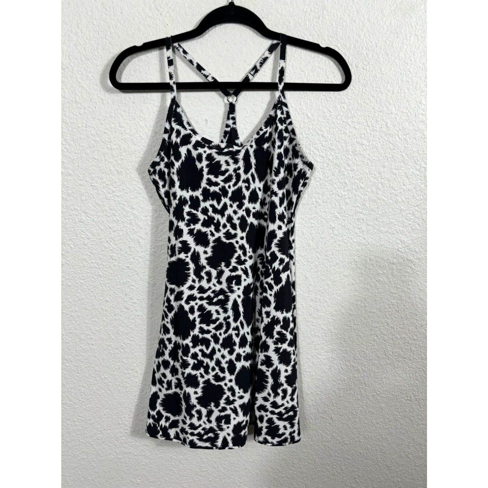 image of Outdoor Voices The Exercise Mini Dress Women's Xs Dalmation Black And White