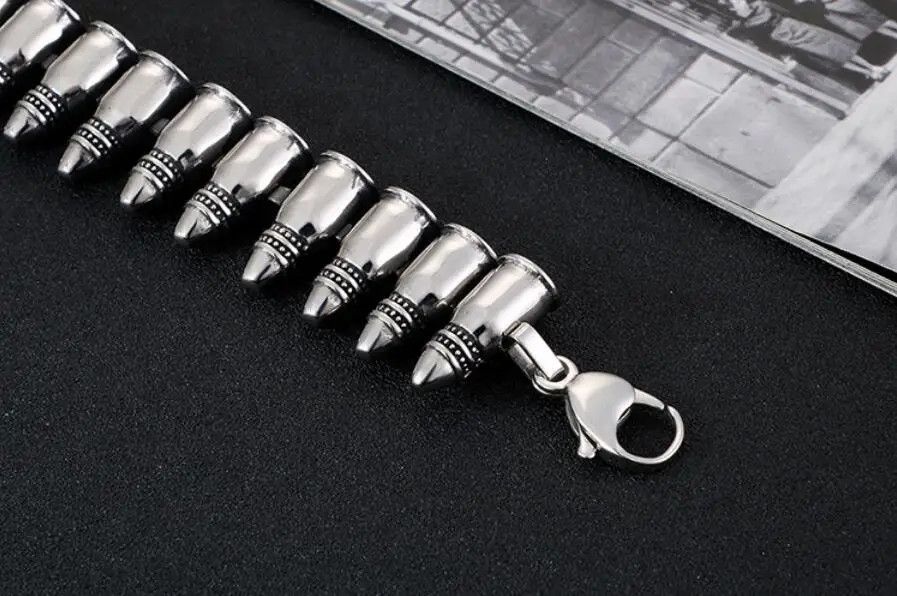 Jewelry Punk Gothic Rock Bullet Bracelet Size ONE SIZE - 8 Thumbnail