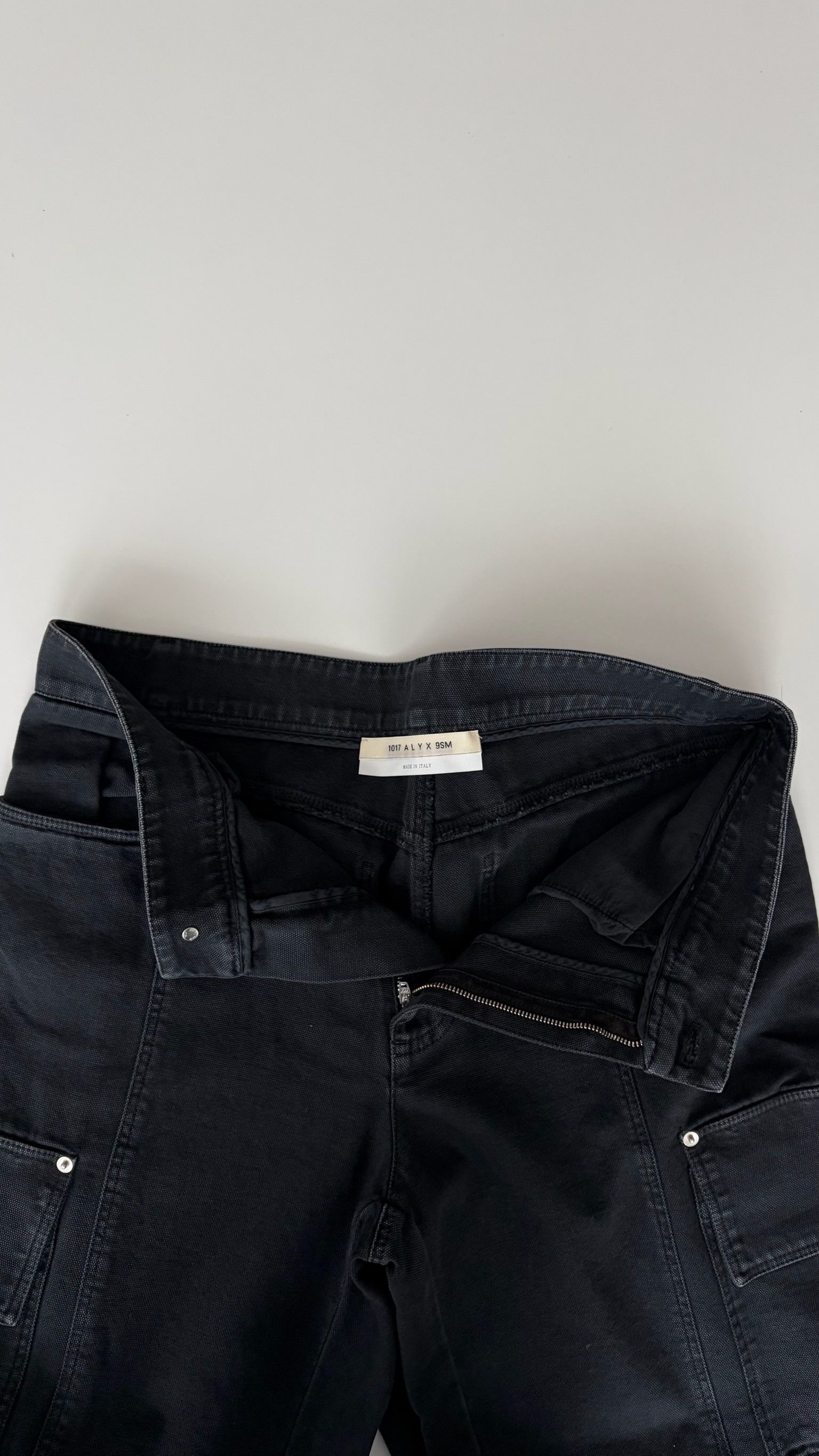 1017 ALYX 9SM ALYX Skater Cargo Canvas Wide-Leg Pants in Washed Black Size US 32 / EU 48 - 3 Thumbnail