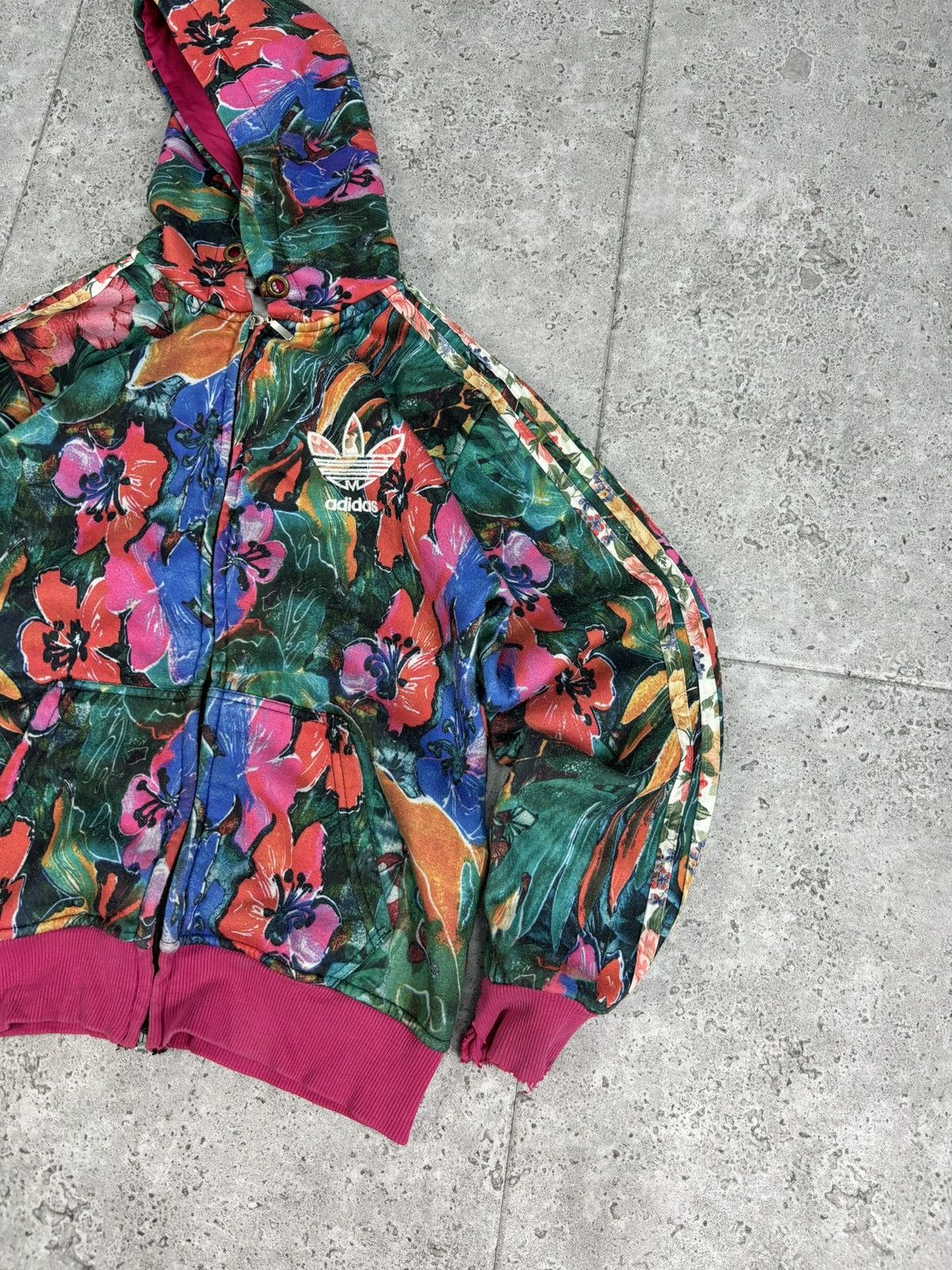 Adidas × Japanese Brand × Vintage Crazy Hip Hop Rap Adidas ZIP Up Hoodie 90s Big Logo 3 Stripe Size US M / EU 48-50 / 2 - 5 Thumbnail