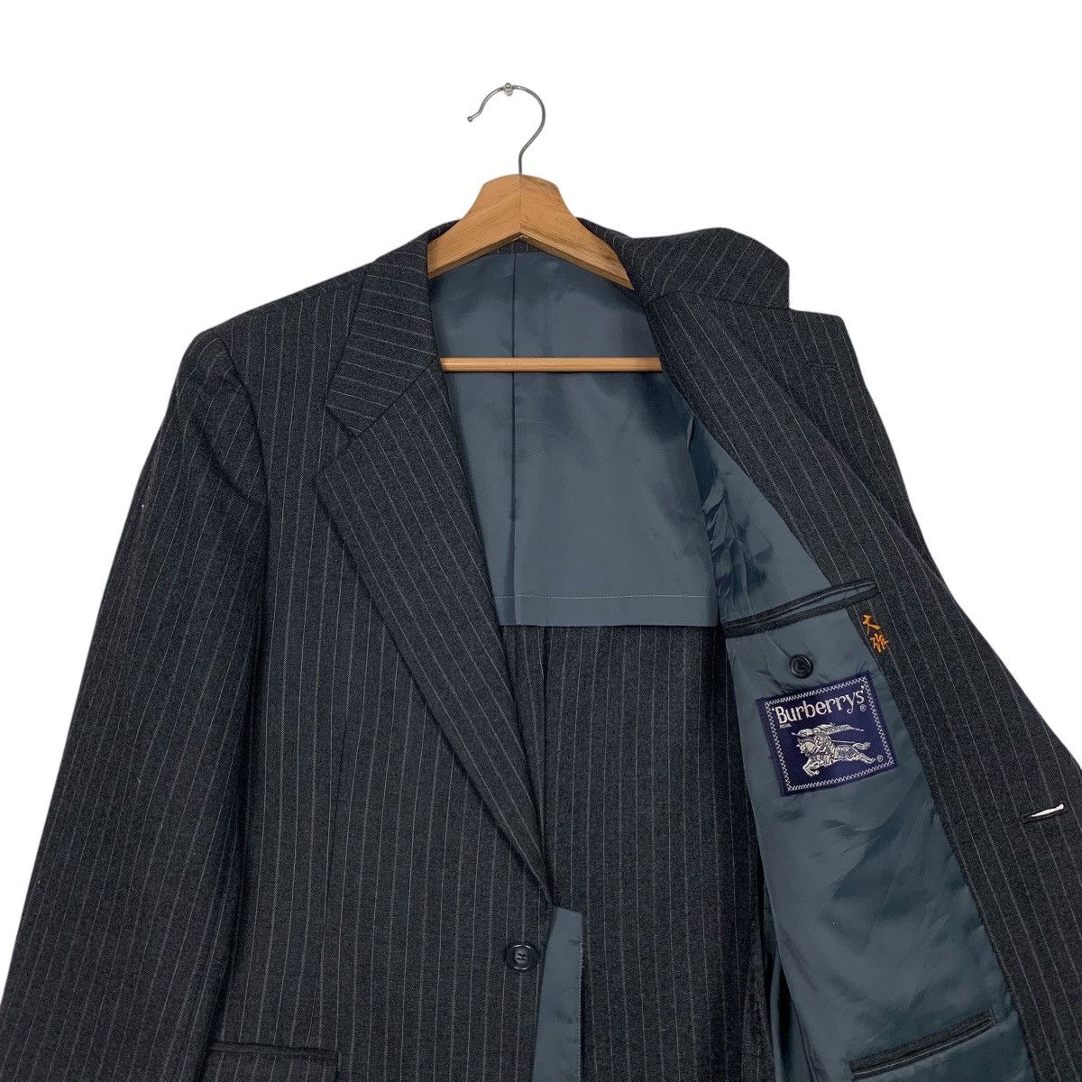 Burberry Vintage 90’s BURBERRYS Wool Striped Suit Jacket #2536-C114 Size 40R - 9 Thumbnail