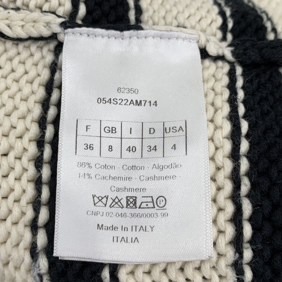 Dior Christian Dior Striped Long Sleeve Knit Sweater K26WX Size XS / US 0-2 / IT 36-38 - 7 Thumbnail