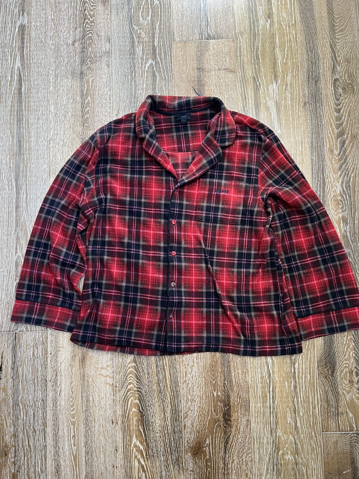 SKIMS SKIMS Red Black Plaid Fleece Sleep Flannel Size XL / US 12-14 / IT 48-50 - 1 Thumbnail