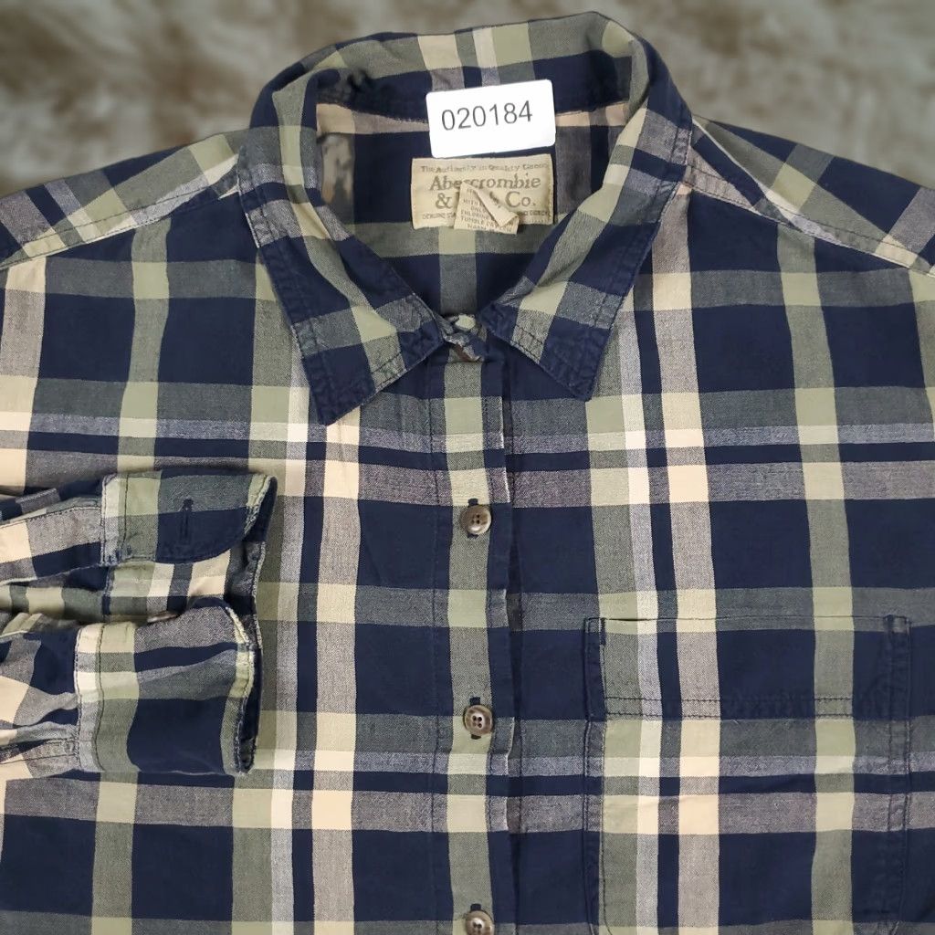 Abercrombie & Fitch VINTAGE Abercrombie & Fitch Shirt Mens Large Blue Beige Plaid Button-Up Casual Classic Outdoors 90s Mens Size US L / EU 52-54 / 3 - 1 Thumbnail