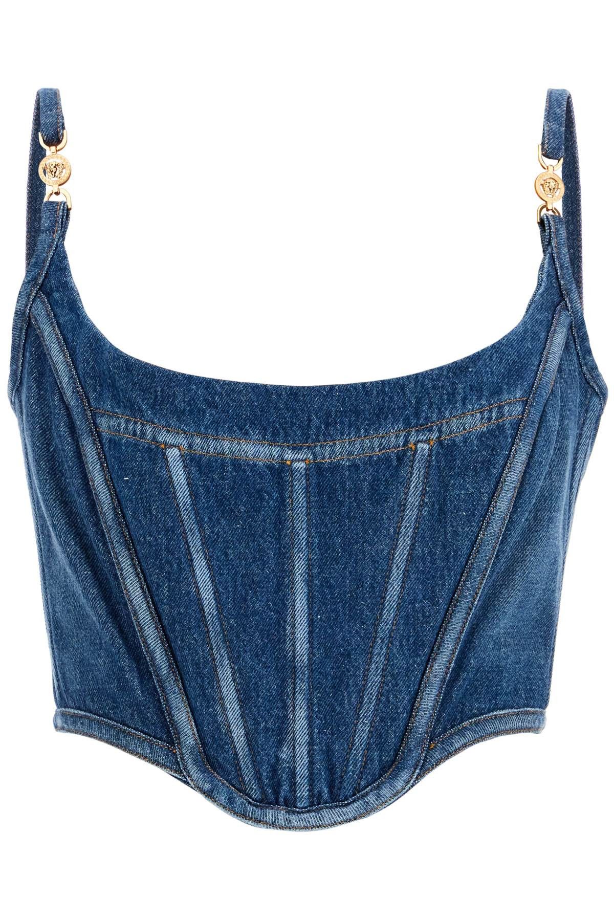 Versace VERSACE Denim Top Corset With Size S / US 4 / IT 40 - 1 Thumbnail