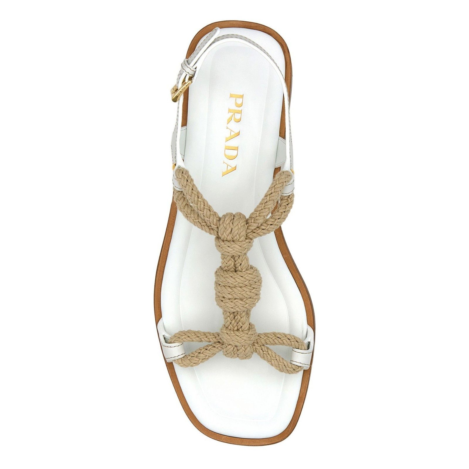 Prada PRADA Two Tone White Fabric Leather Sandals New & Authentic Size US 8 / IT 38 - 4 Thumbnail
