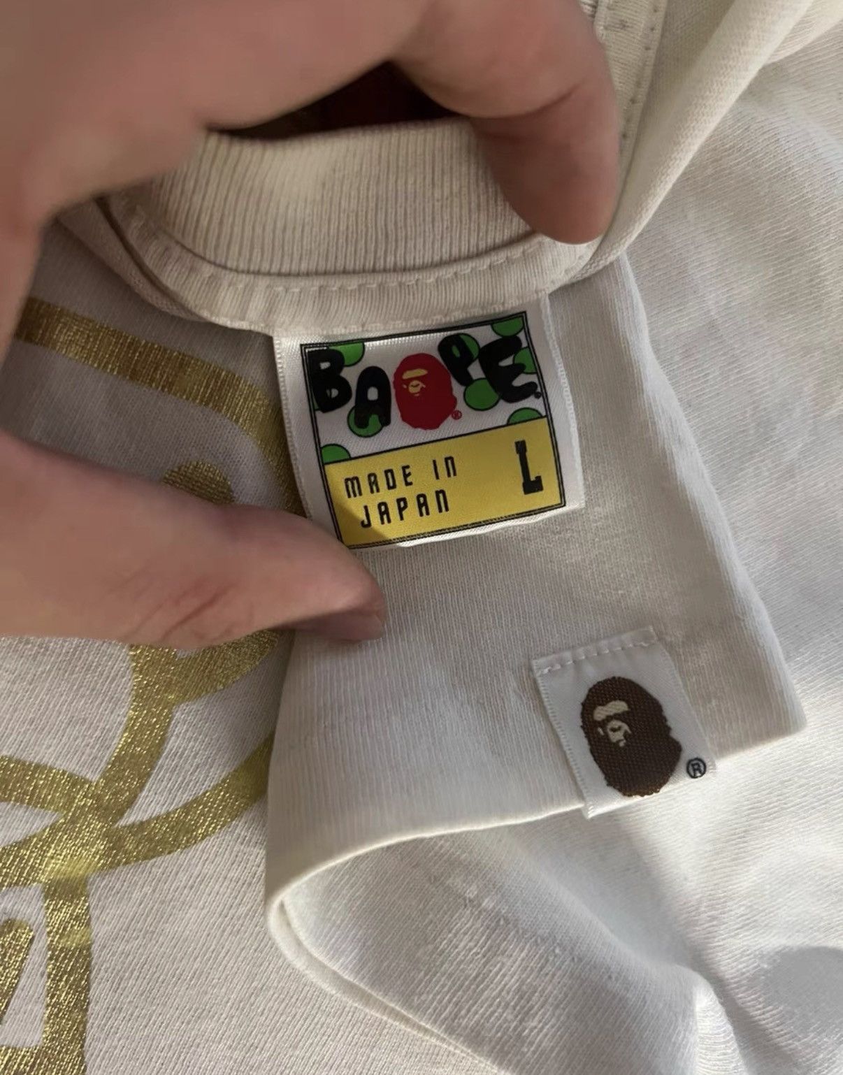 Bape BAPE OG Nigo era white short-sleeve T-shirt Size US L / EU 52-54 / 3 - 3 Thumbnail