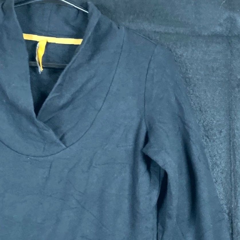 Vintage Lole Womens Sweater Dress Black Long Sleeve V Neck One Pocket Small Modern Casual Knit Size S / US 4 / IT 40 - 5 Thumbnail