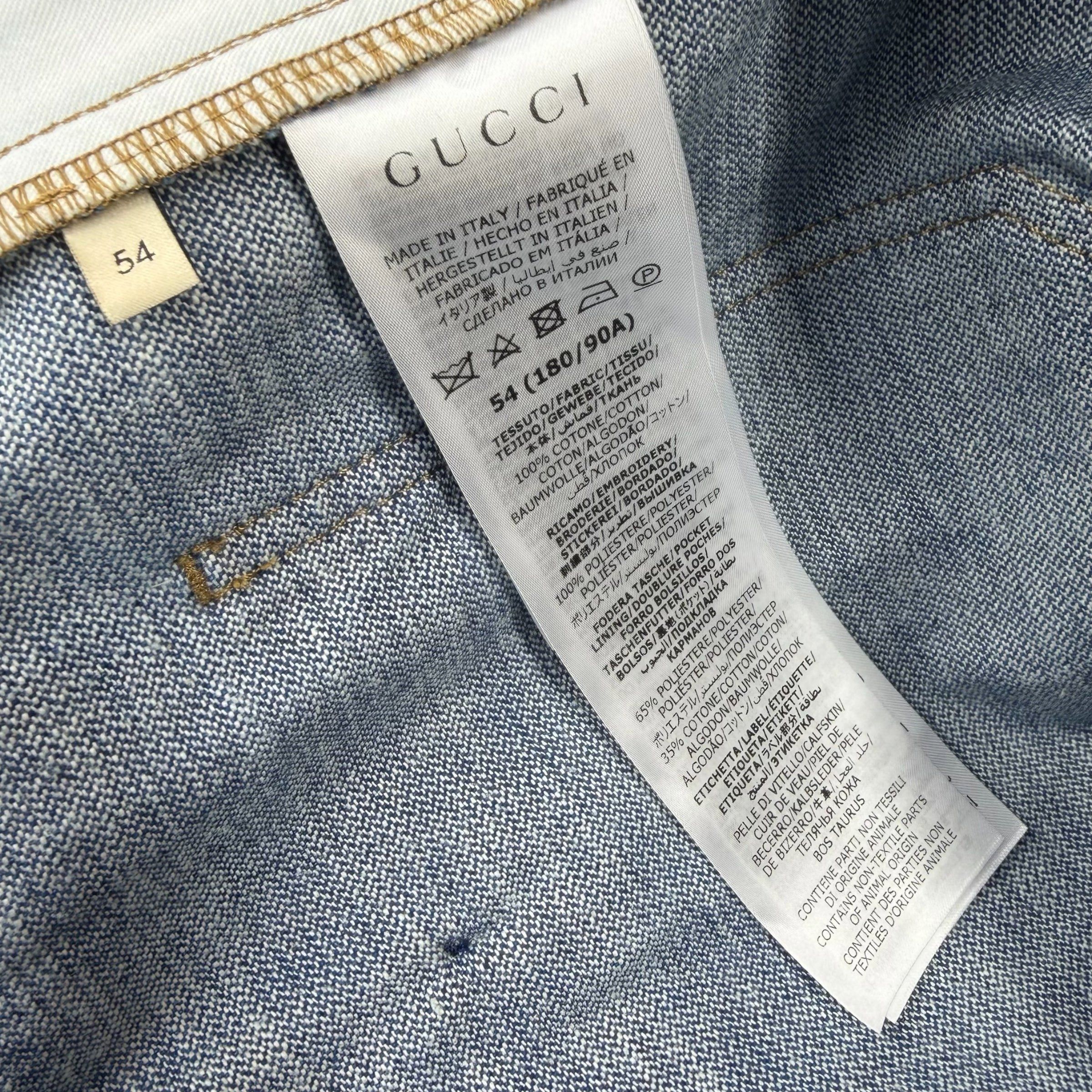 Gucci Gucci Embroidered Broken Twill Denim Shorts 38 (54) Size US 38 / EU 54 - 6 Thumbnail