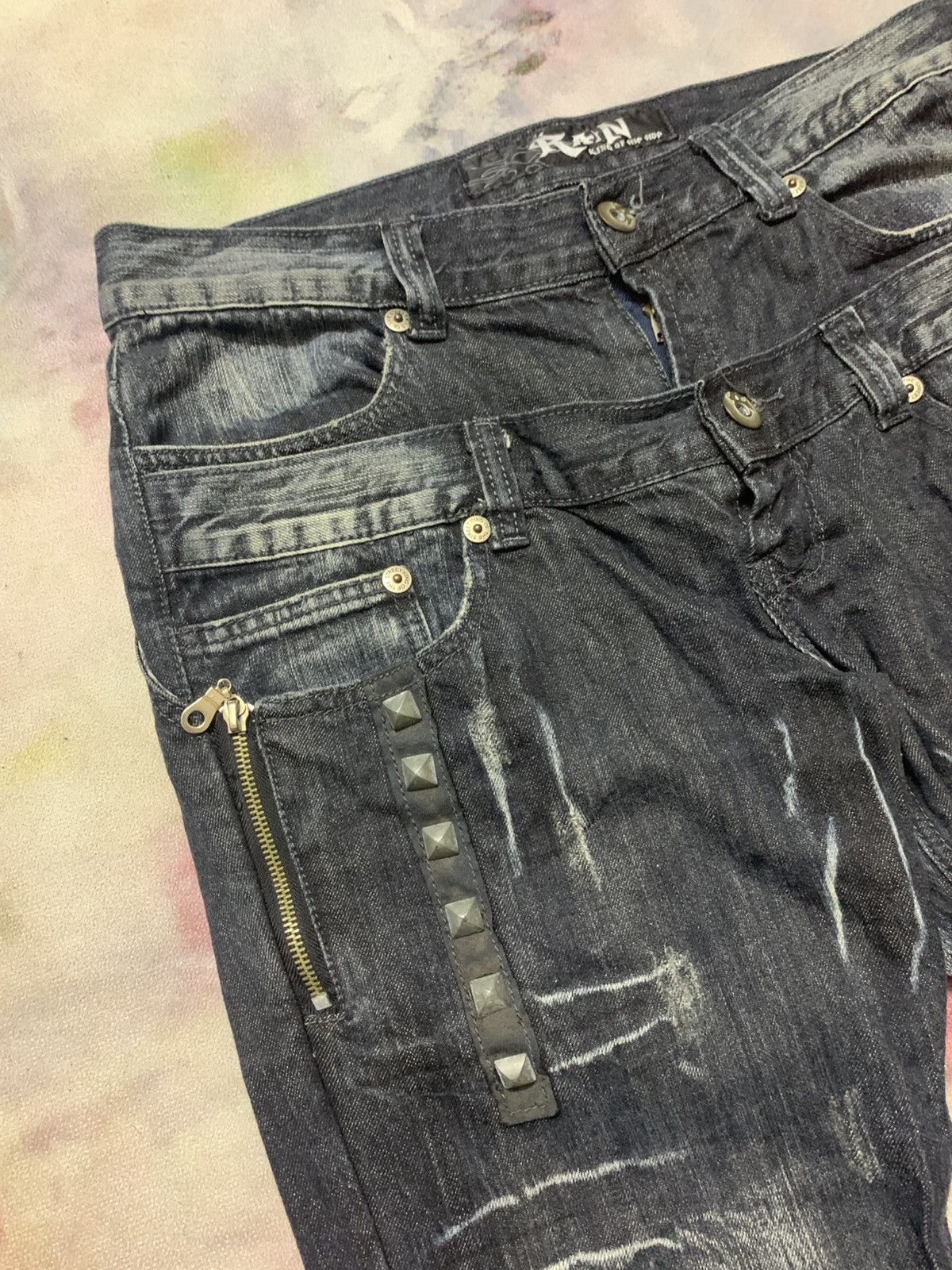 Japanese Brand Double Waist Japan Brand Rain Denim Share Spirit PPFM LGB Size US 34 / EU 50 - 4 Thumbnail