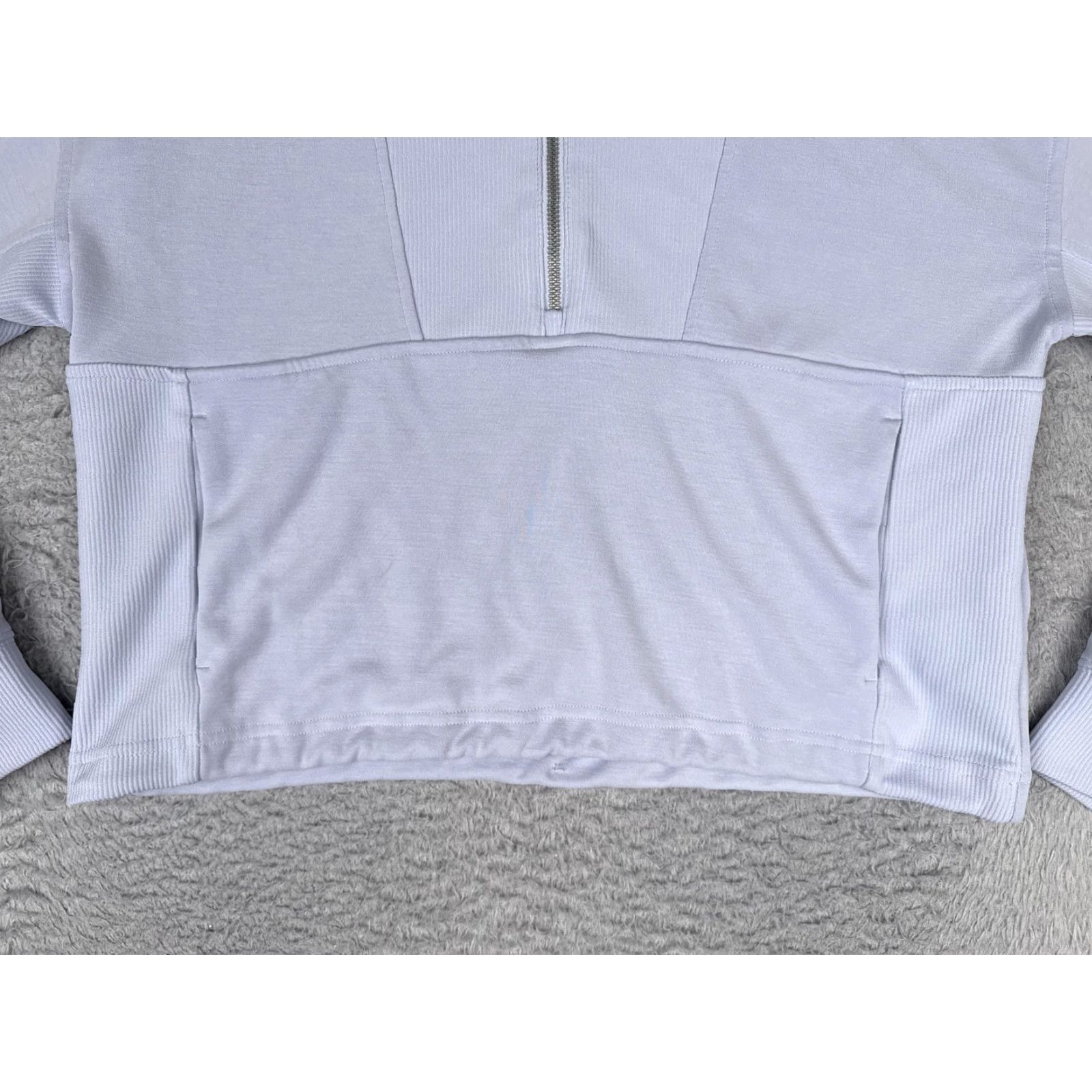 Athleta Athleta Sweater Women S Purple Crop 1/4 Zip Mock Neck Pockets Athleisure Size S / US 4 / IT 40 - 5 Thumbnail