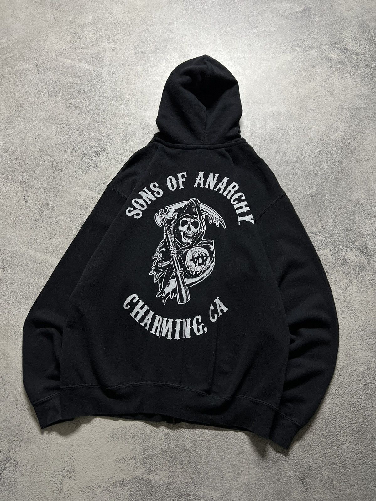 Band Tees × Vintage Vintage Y2k Sons Of Anarchy All Over Print Zip Up Hoodie 00s Size US M / EU 48-50 / 2 - 9 Thumbnail