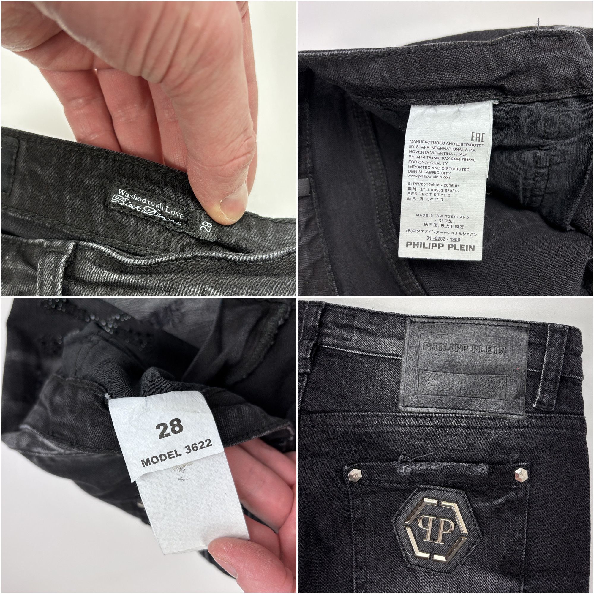 Philipp Plein Womens Philipp Plein Jeans Black/Gray Size 28 Size 28" / US 6 / IT 42 - 6 Thumbnail