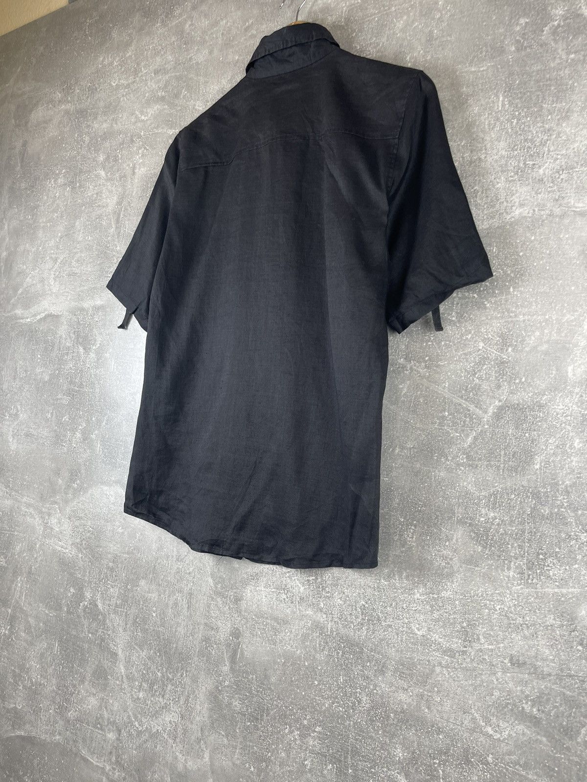 Japanese Brand × Vintage Ato Keisuke Imazaki Black Linen Short Sleeve Utility Shirt Size US S / EU 44-46 / 1 - 8 Thumbnail