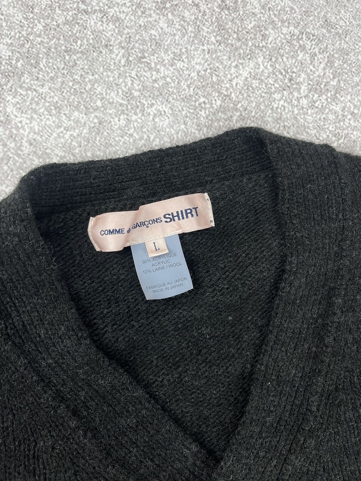 Comme des Garcons × Comme des Garcons SHIRT × Japanese Brand Comme des Garcons Shirt Wool Knit Cardigan Size L Size US L / EU 52-54 / 3 - 6 Thumbnail