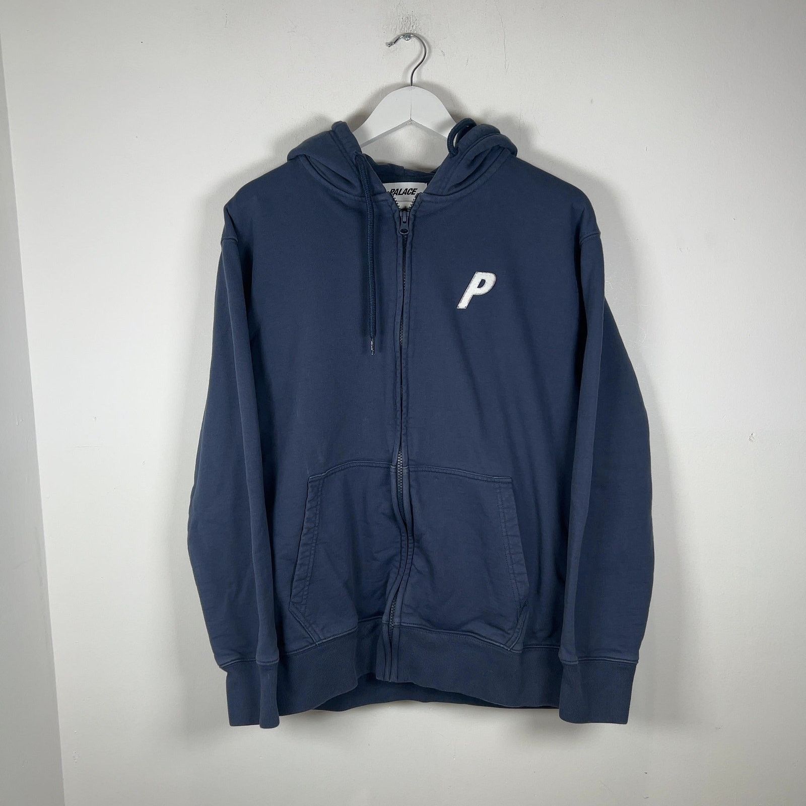 Palace × Streetwear Palace Shatter Embroidered Zip Up Hoodie Navy