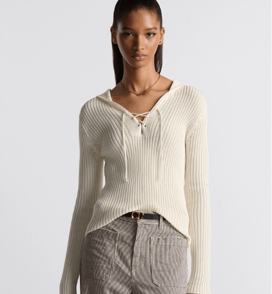 Dior o1w1db10925 444S64 Dioriviera Sweater in Ecru Size XL / US 12-14 / IT 48-50 - 4 Thumbnail