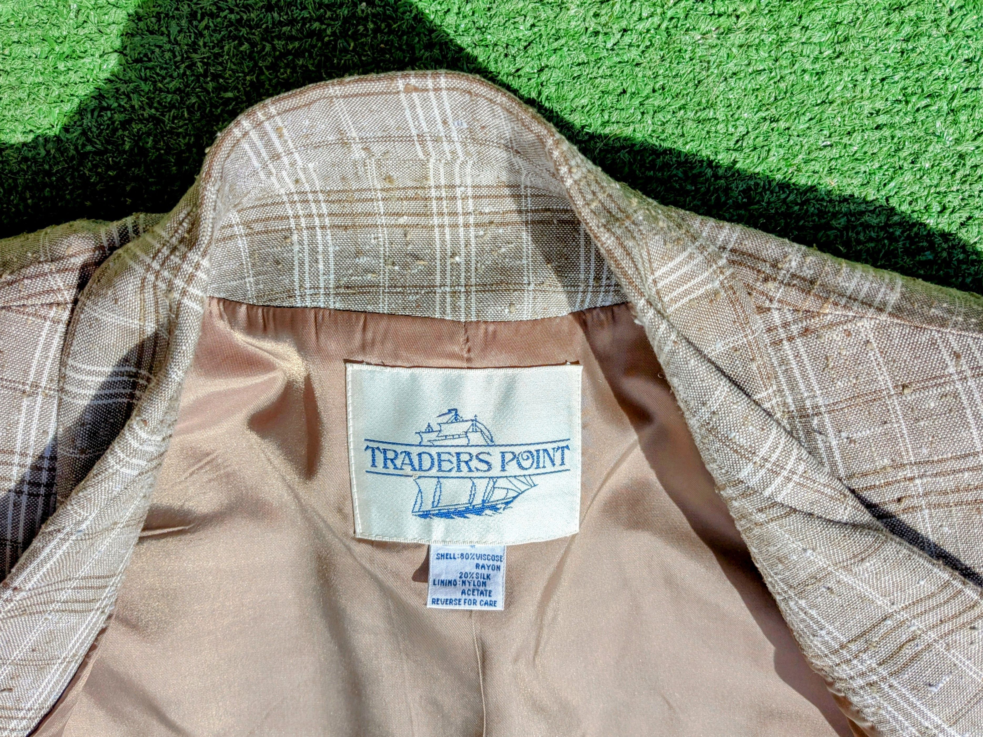 Designer Traders Point Plaid Blazer Double Breasted Pockets Longline Size M / US 6-8 / IT 42-44 - 5 Thumbnail