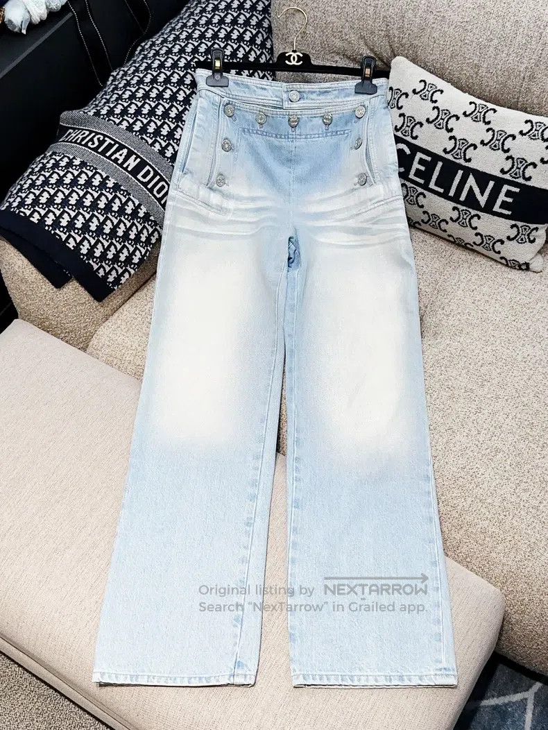 Chanel Chanel 24M light blue gradient coated jeans straight pants Size 42" / US 20 - 1 Thumbnail