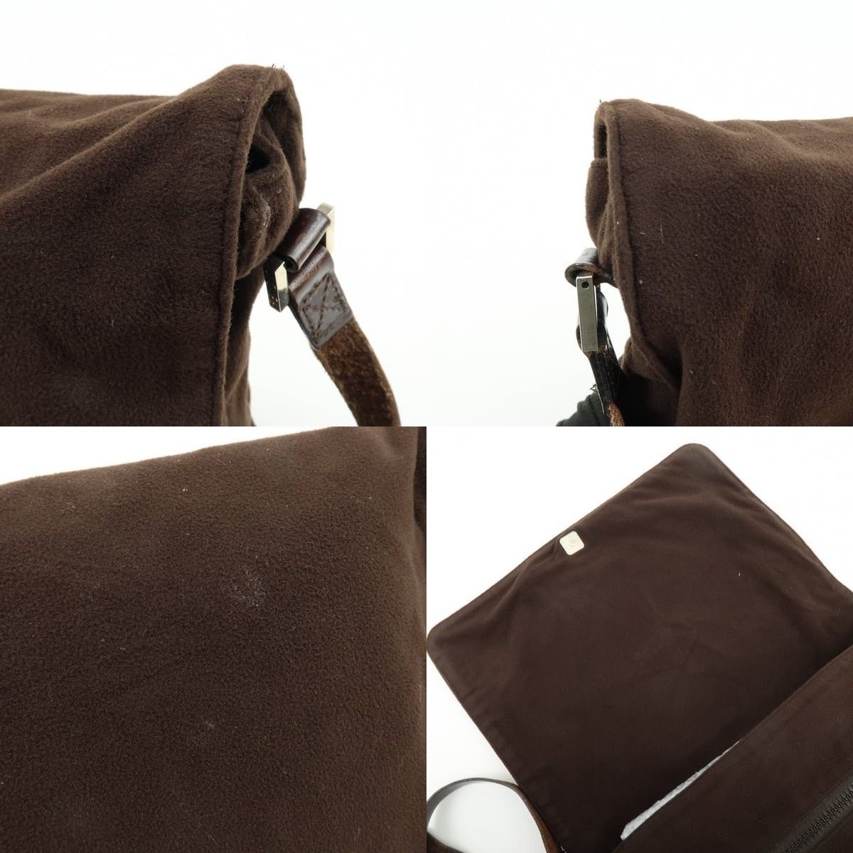 Fendi Fendi Wool Leather Crossbody Bag Brown Size ONE SIZE - 6 Thumbnail