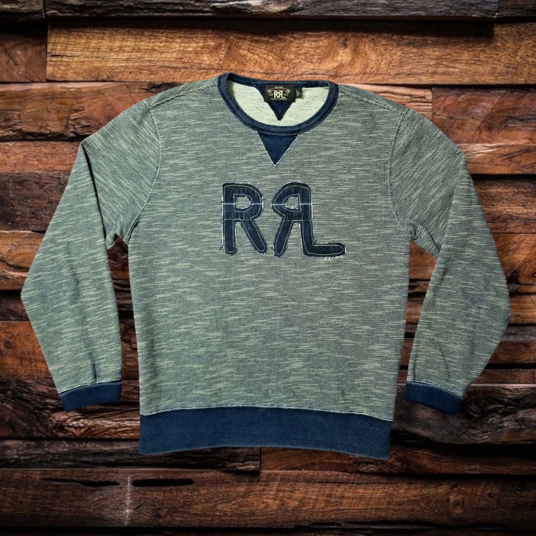 Custom Sweatshirt × Designer × RRL Ralph Lauren DOUBLE RL RALPH LAUREN RRL  CUSTOM SWEATSHIRT- SIZE LARGE | Grailed