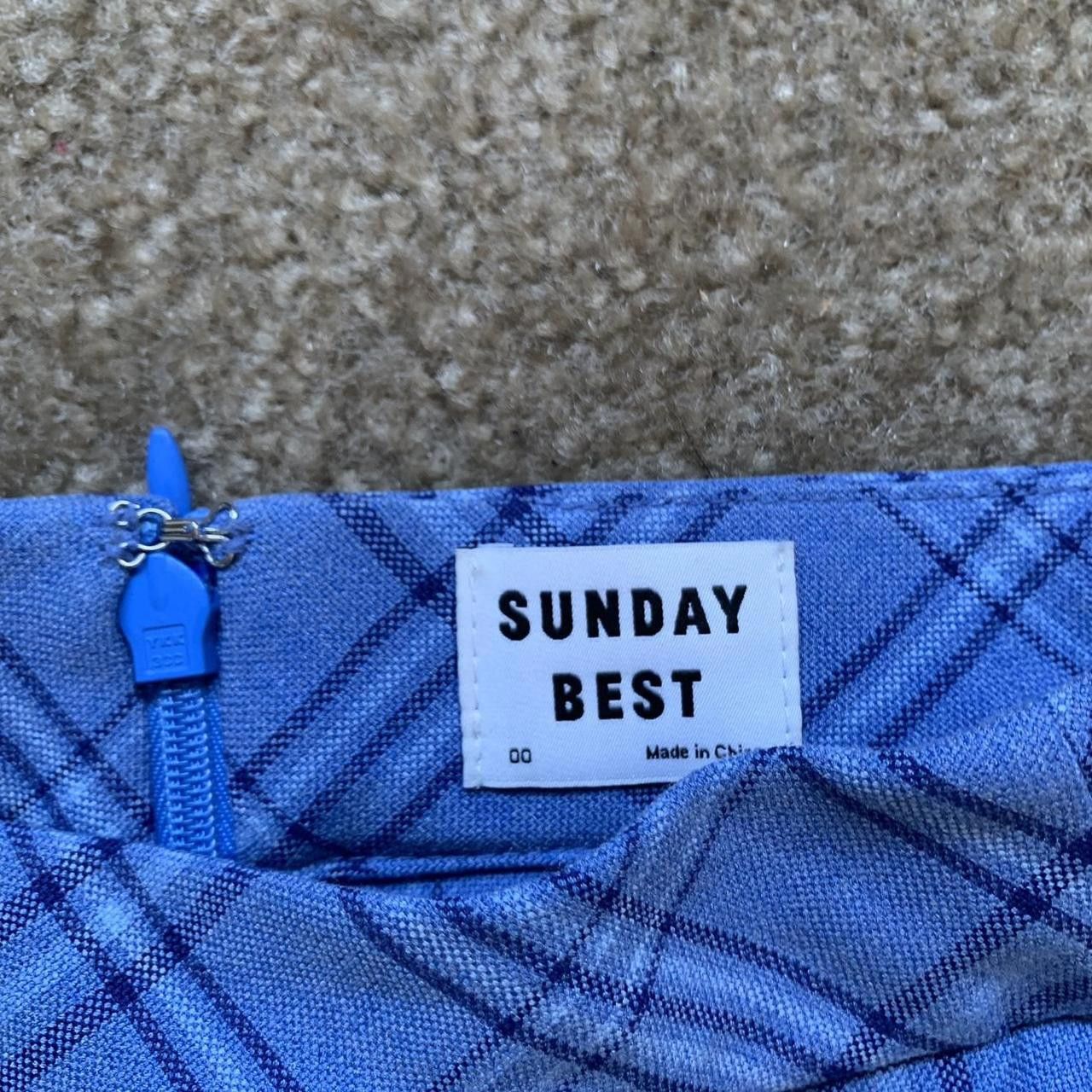 Aritzia Aritzia Blue And Navy Plaid Tennis Skirt Size 24" / US 00 / IT 34 - 2 Thumbnail