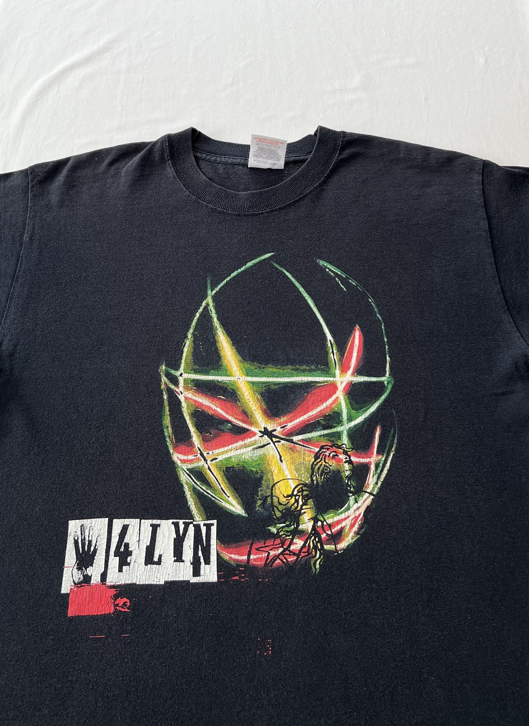 Band Tees Vintage 2002 4Lyn Neon Tour Nu Metal Band Black T-shirt Size US M / EU 48-50 / 2 - 3 Thumbnail