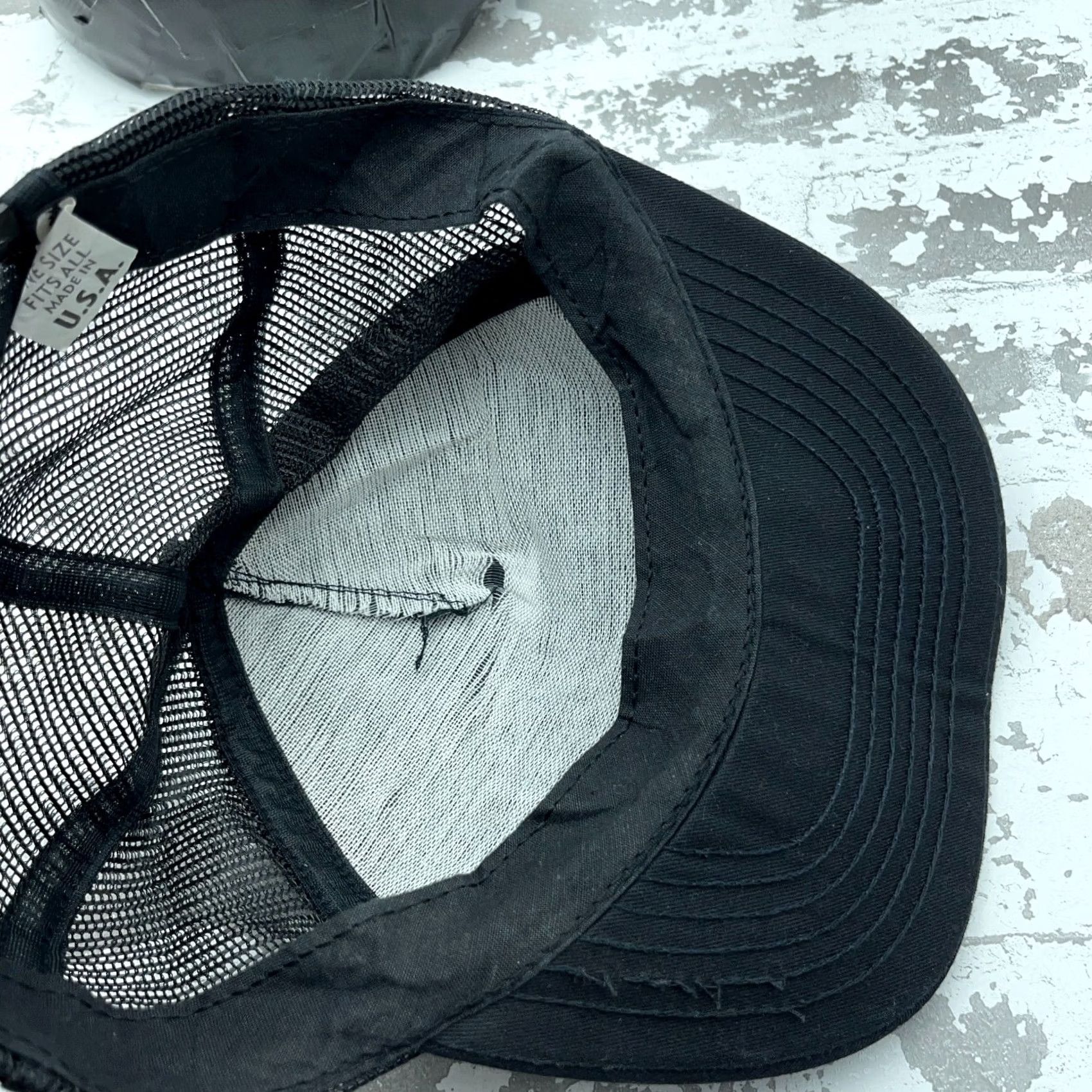 NASCAR VINTAGE Nascar Darrel Waltrip Patch Trucker Hat Cap Snapback USA Black 80s 90s Men Size ONE SIZE - 7 Thumbnail