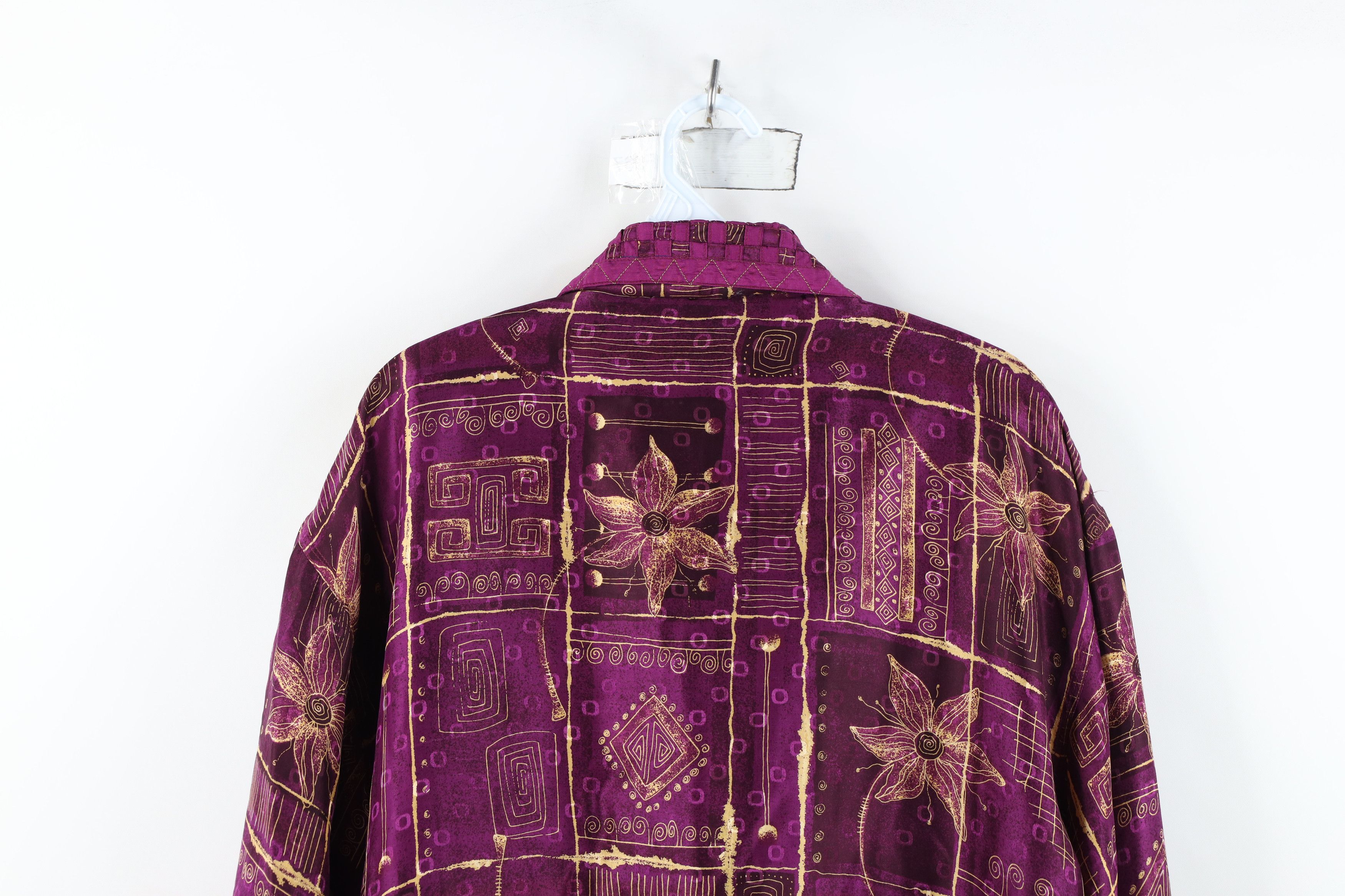 Vintage Vintage 90s Streetwear Flower Silk Full Zip Bomber Jacket Size M / US 6-8 / IT 42-44 - 13 Thumbnail