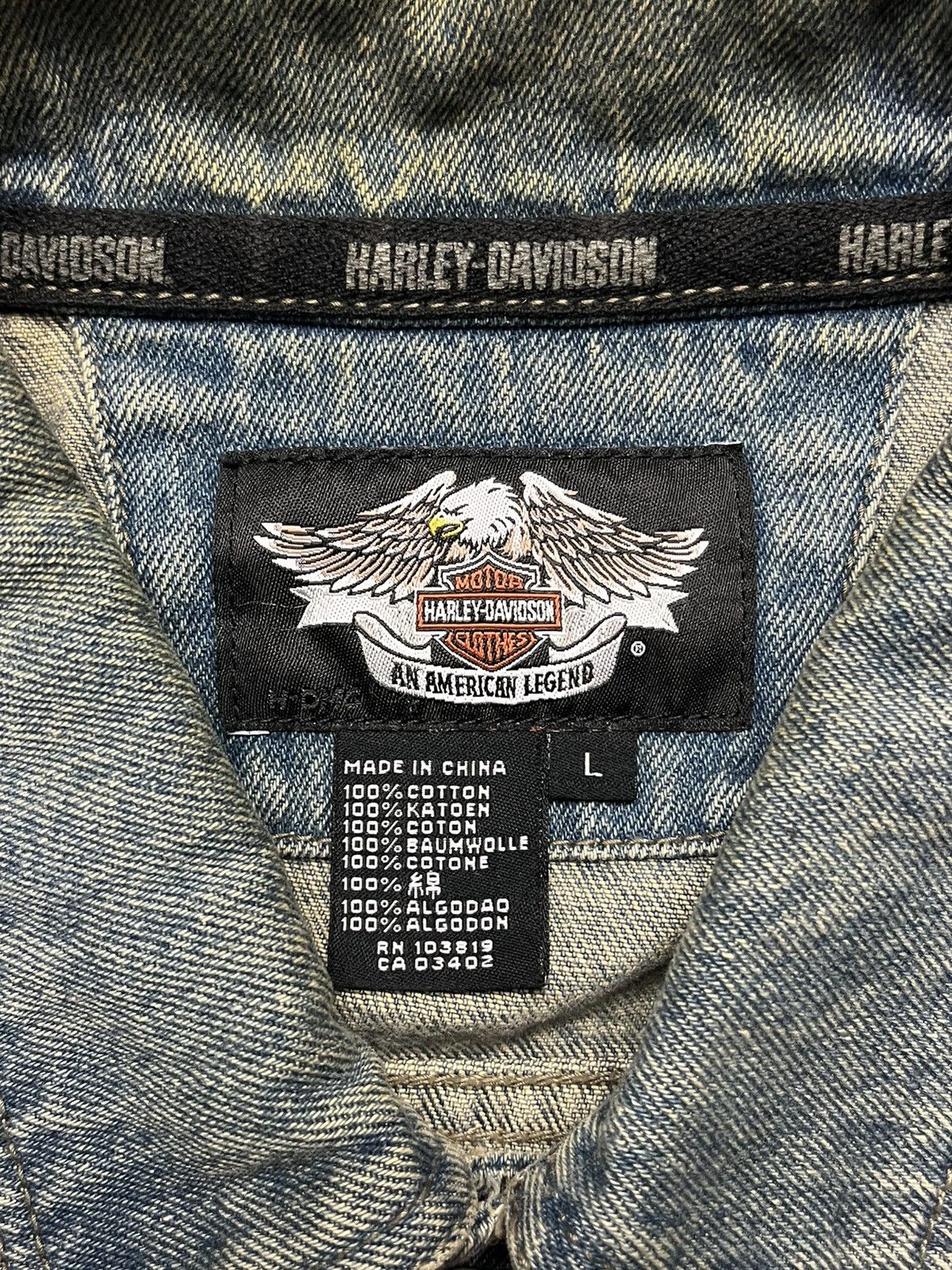 Harley Davidson Harley Davidson Gothic Skull Embroidered Denim Jacket Size US L / EU 52-54 / 3 - 5 Thumbnail