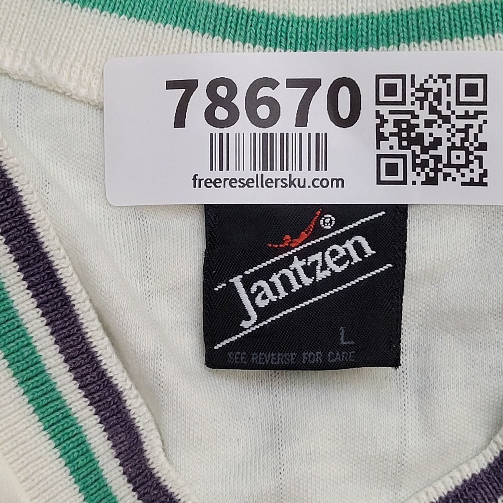 Jantzen VTG 90s Jantzen Ribbed V-Neck Ringer Shirt Medium 19x26 USA Size US M / EU 48-50 / 2 - 9 Thumbnail