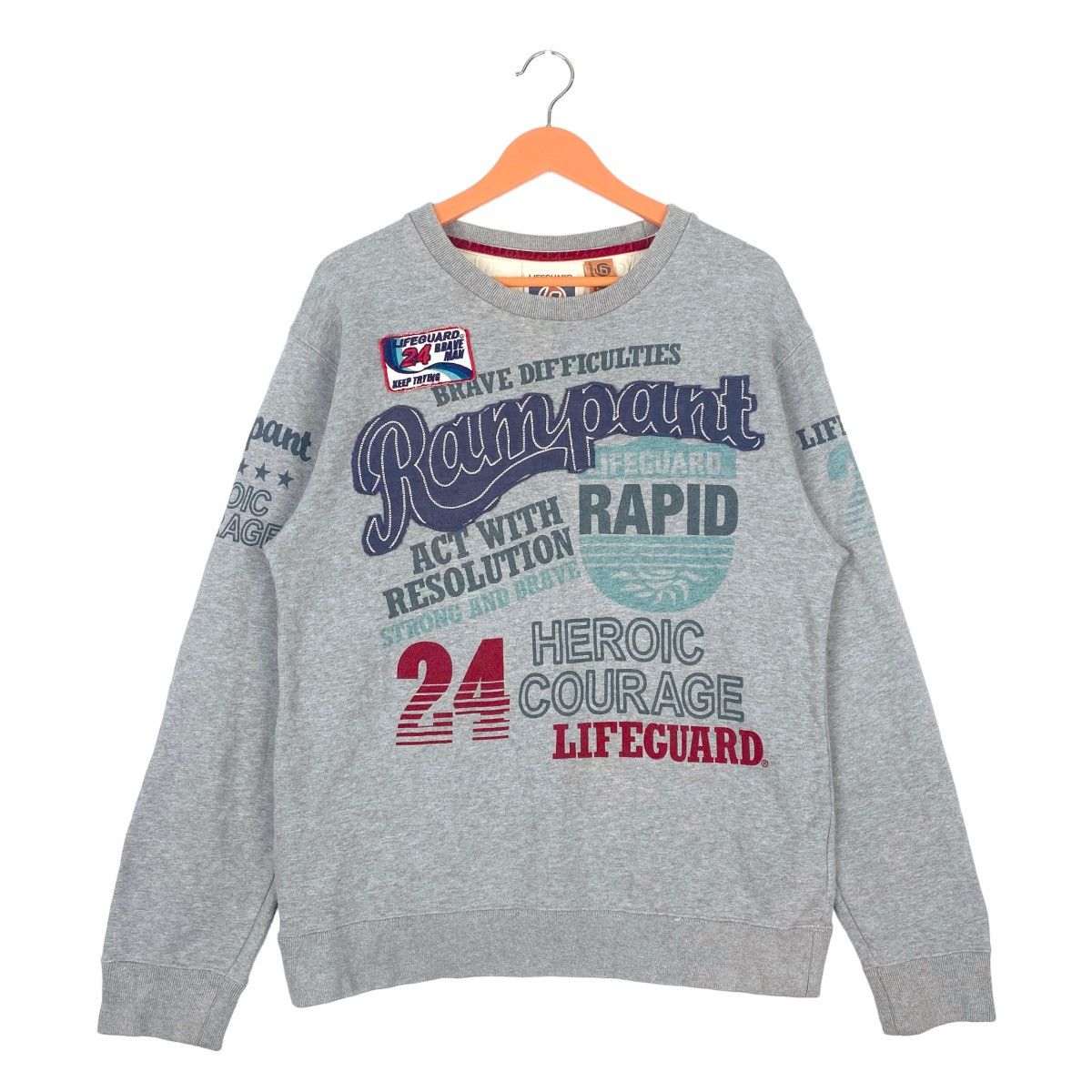 Designer × Vintage Lifeguard Sweatshirt Big Logo Crewneck Pullover Jumper Size US M / EU 48-50 / 2 - 1 Thumbnail